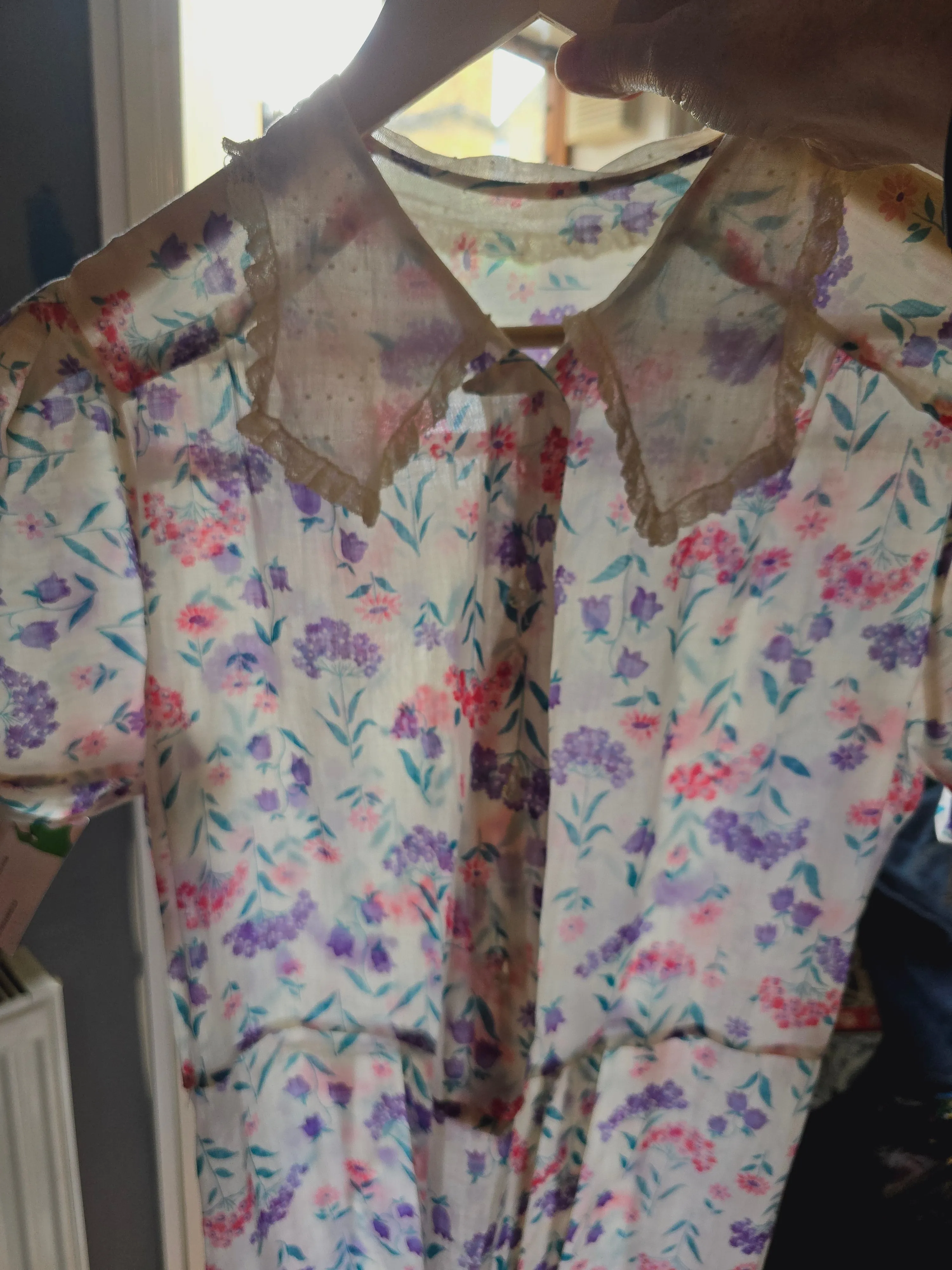 1930s Floral Dress S M