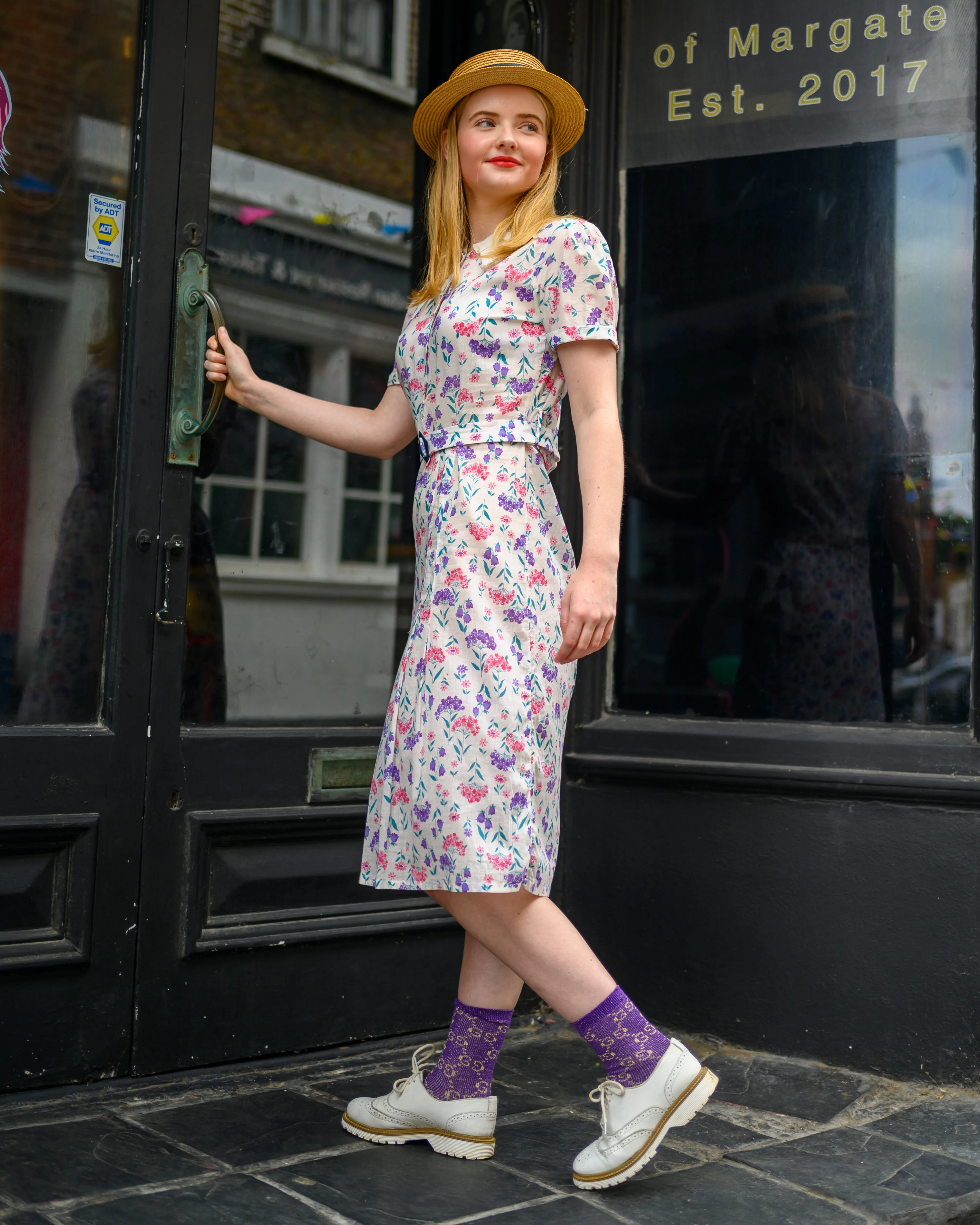 1930s Floral Dress S M