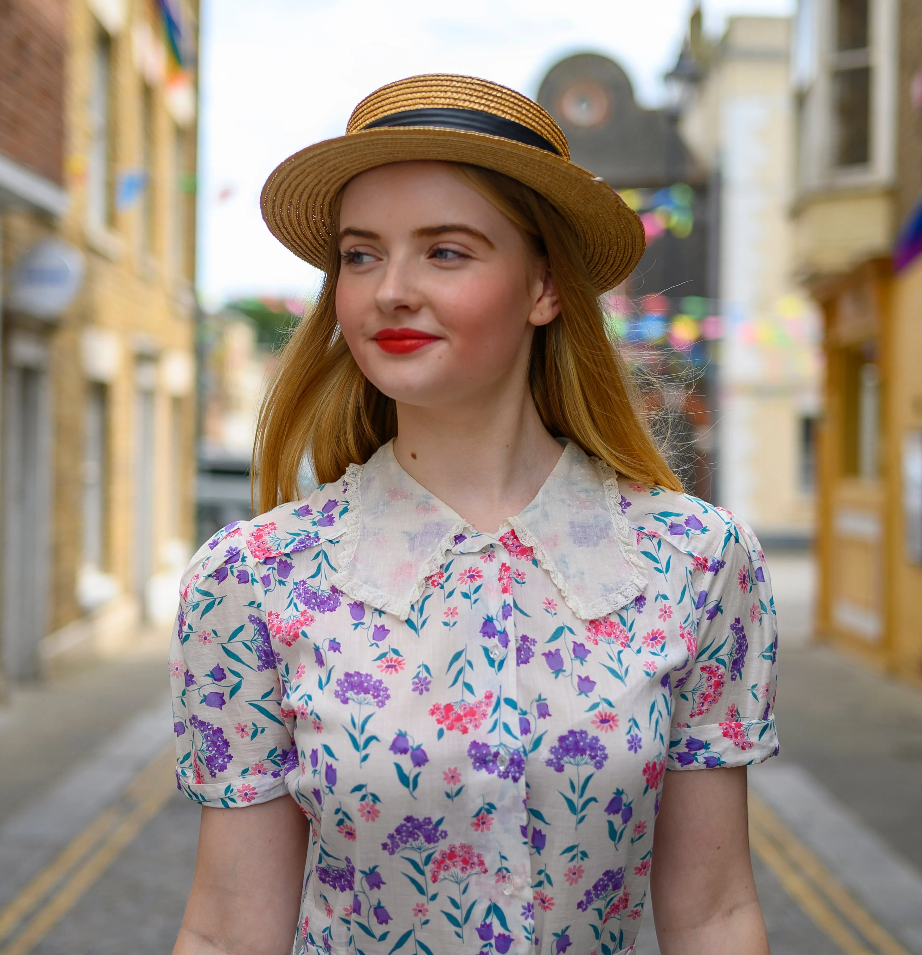 1930s Floral Dress S M