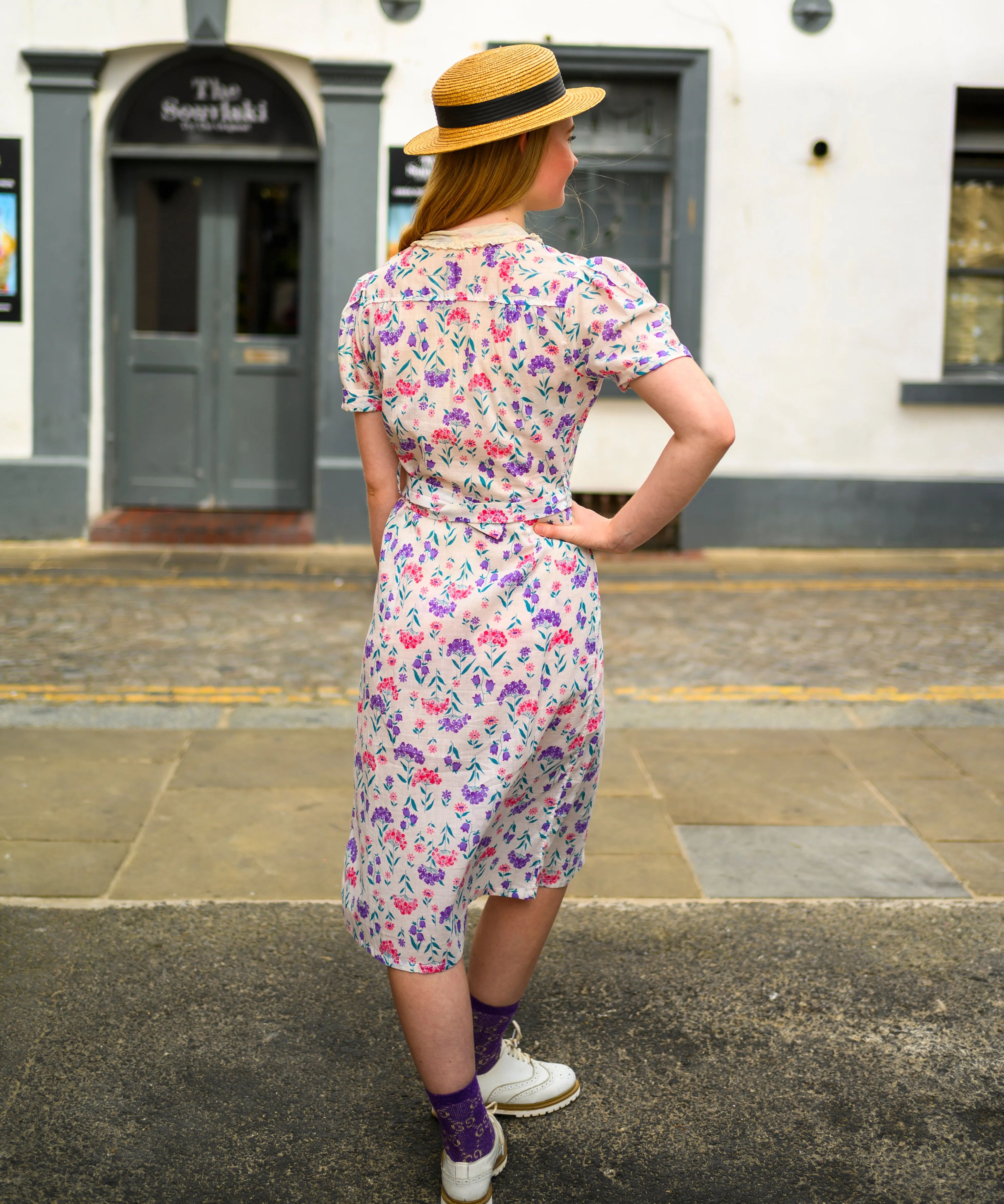 1930s Floral Dress S M