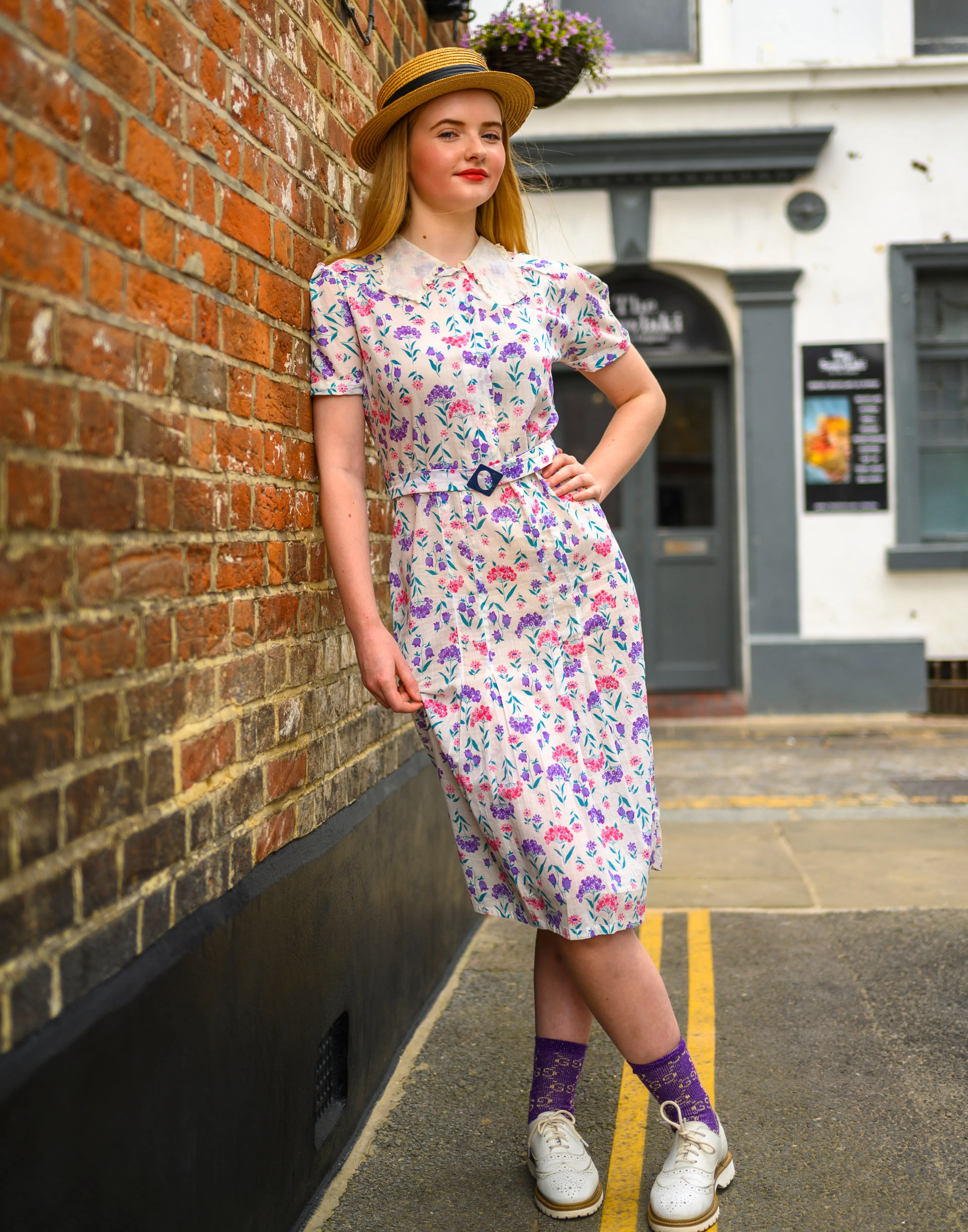 1930s Floral Dress S M