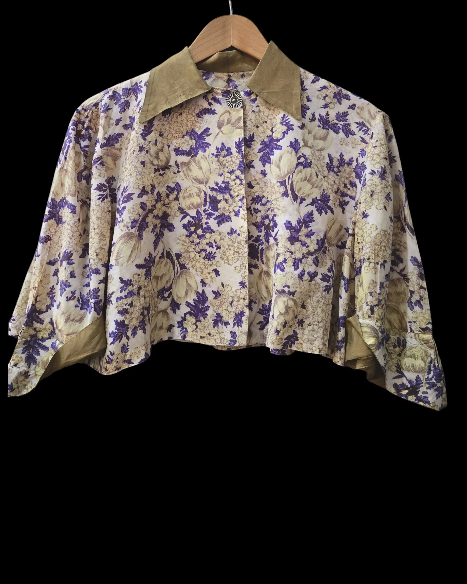 1930s Floral Swing Jacket S M