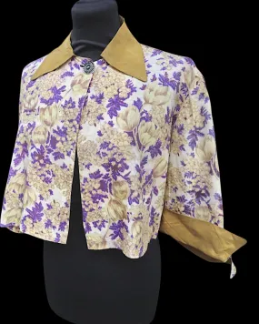 1930s Floral Swing Jacket S M