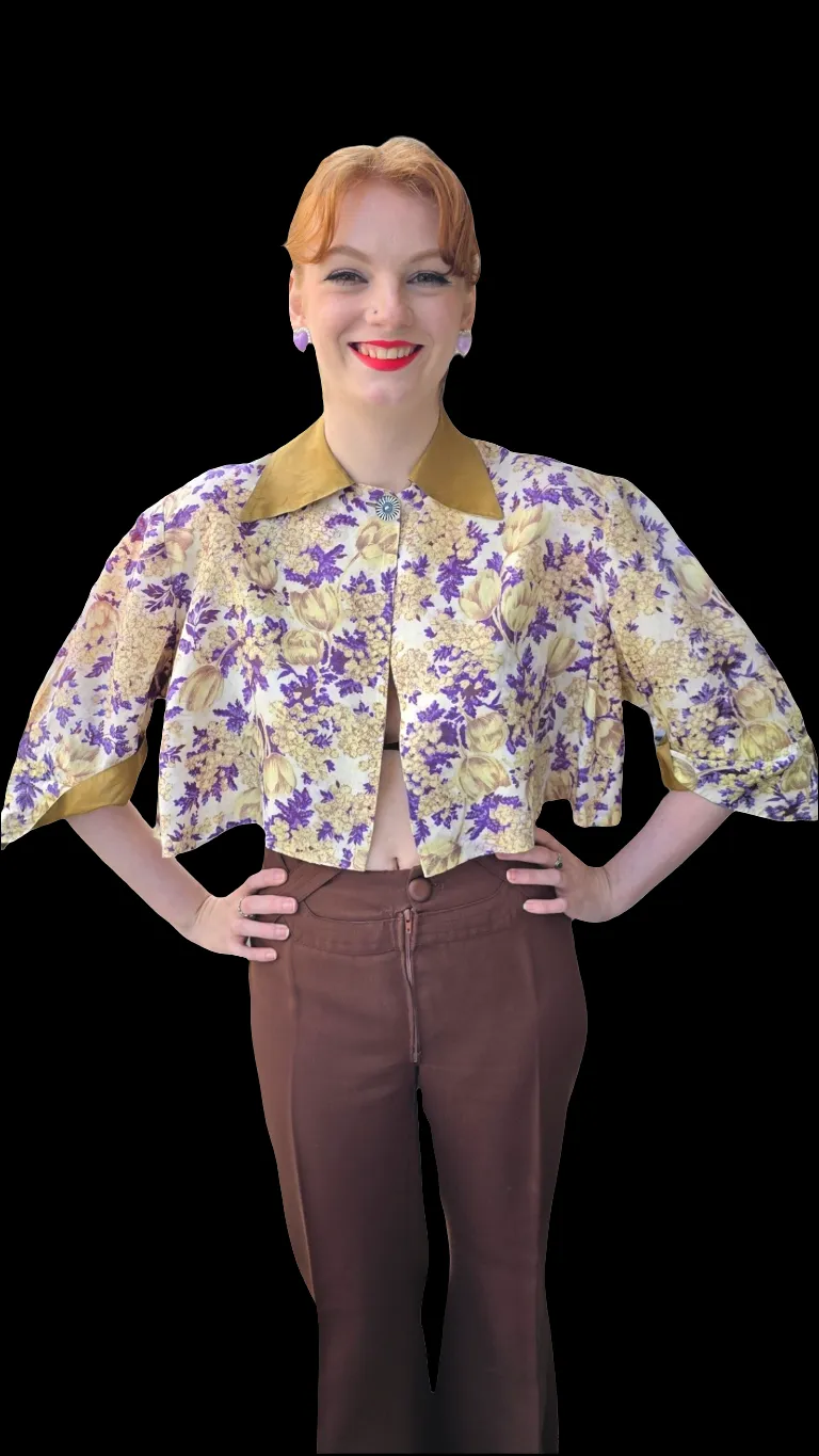 1930s Floral Swing Jacket S M