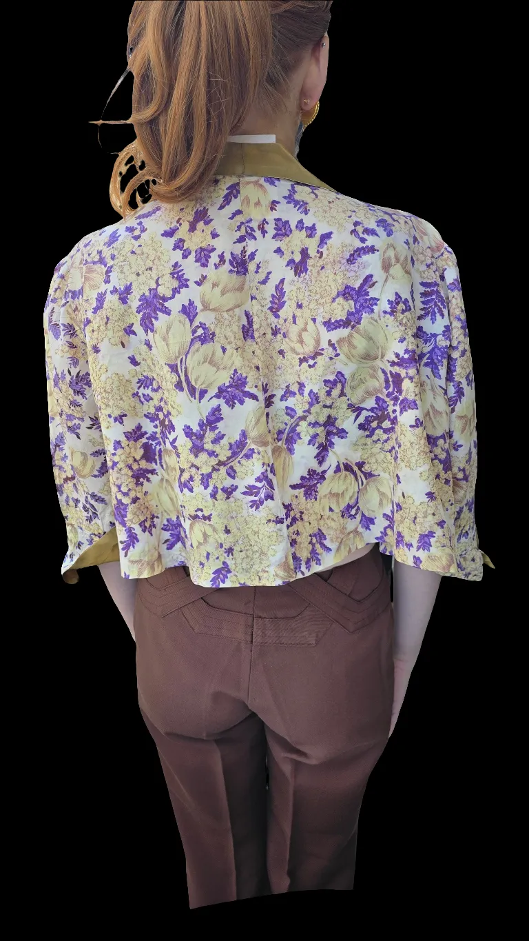 1930s Floral Swing Jacket S M