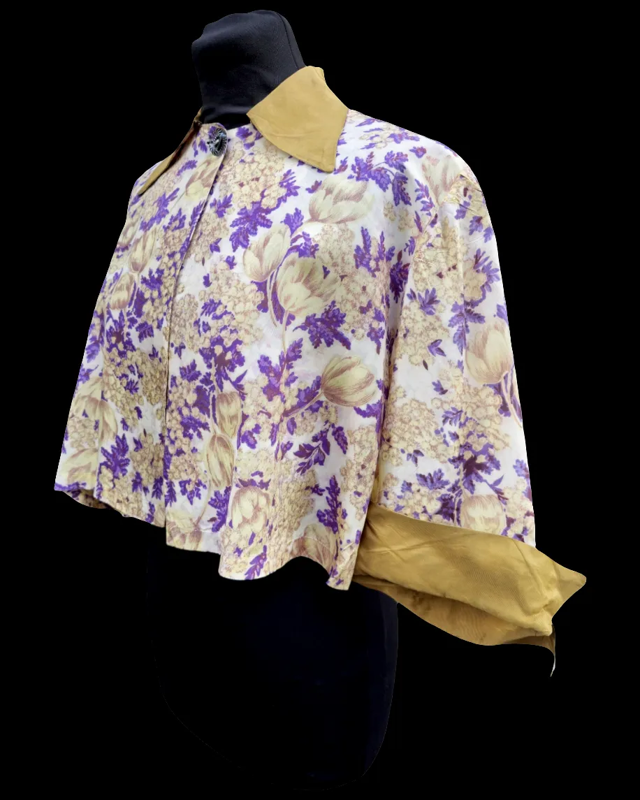 1930s Floral Swing Jacket S M
