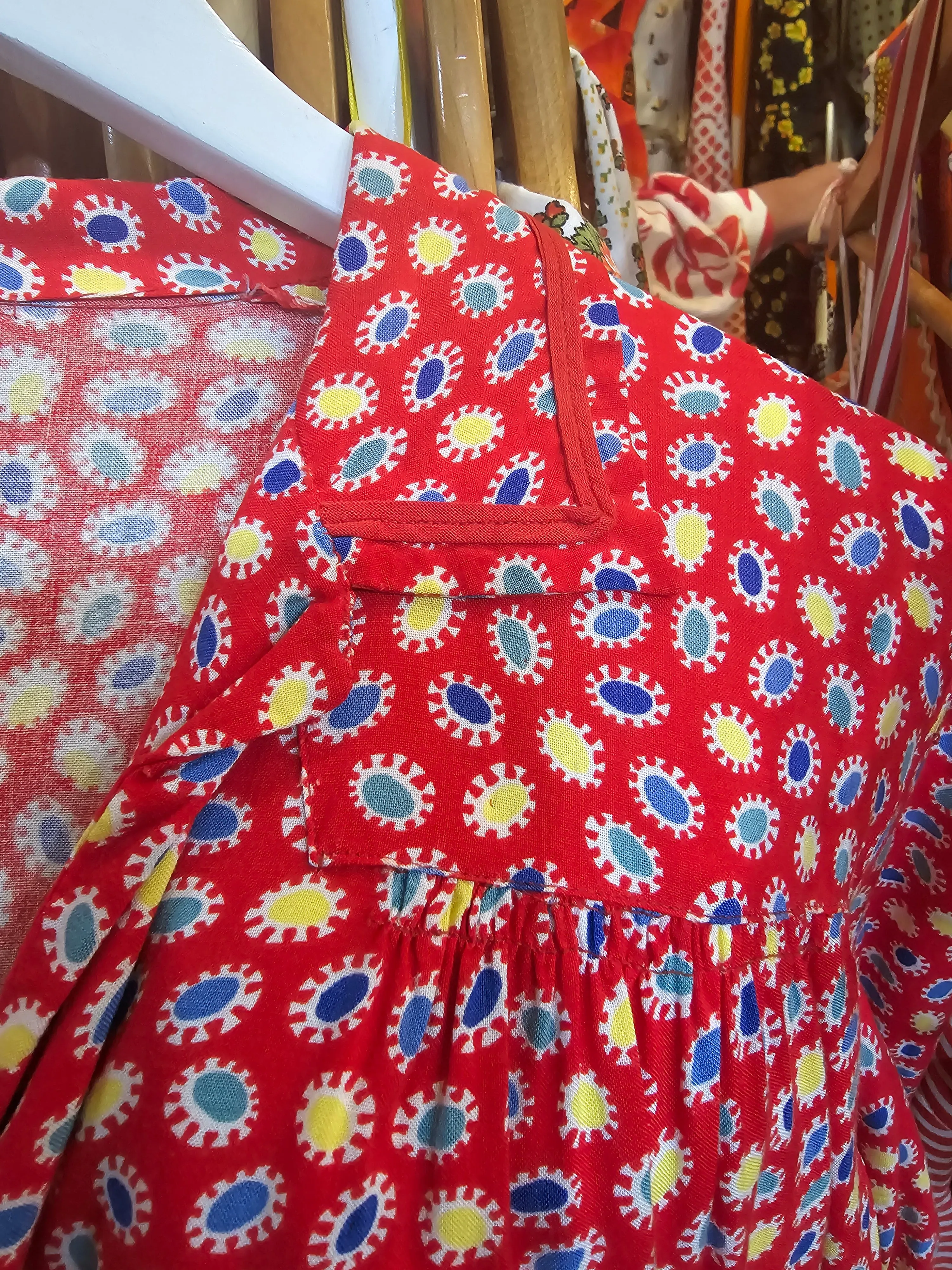 1940s Red Tea Dress M