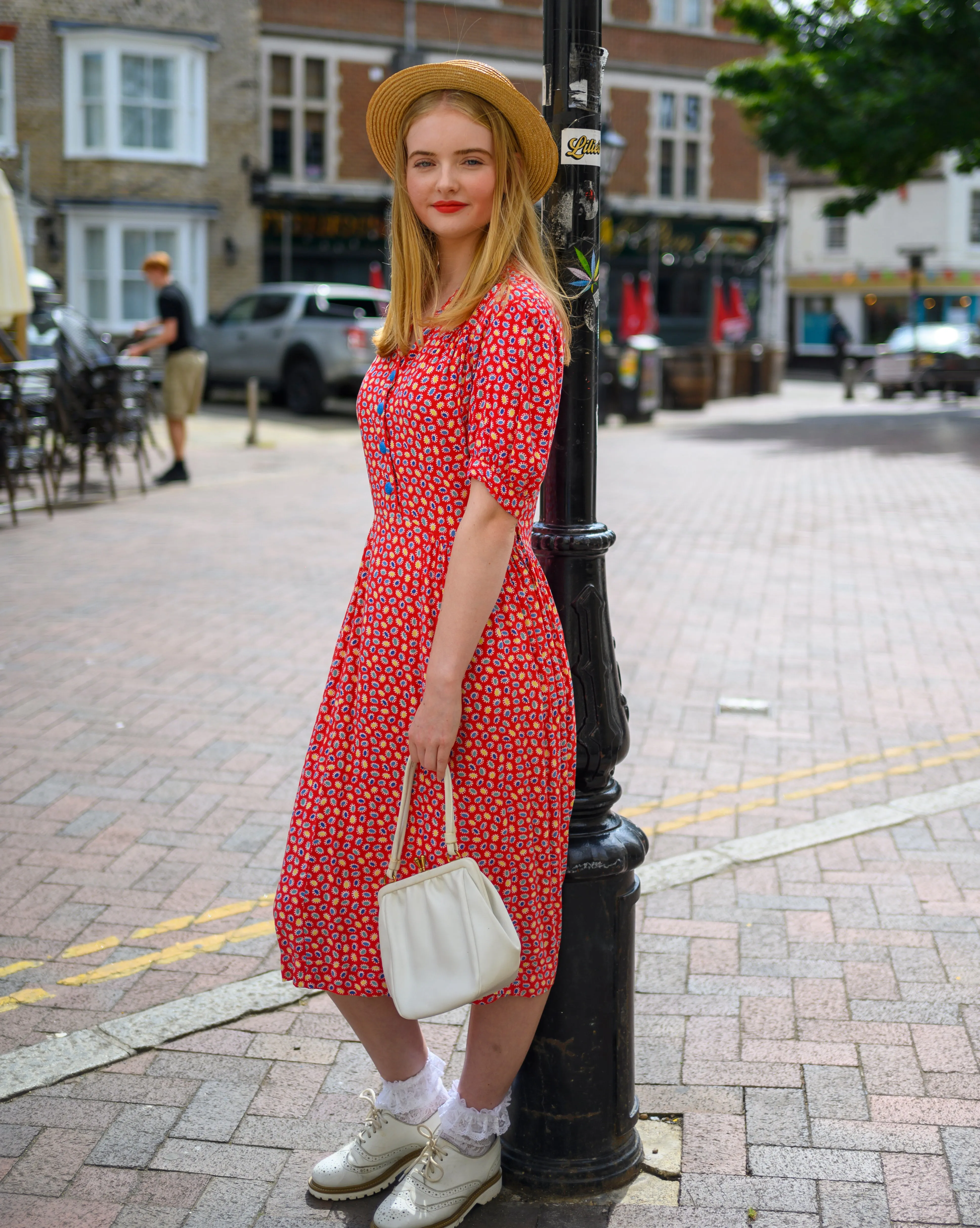 1940s Red Tea Dress M