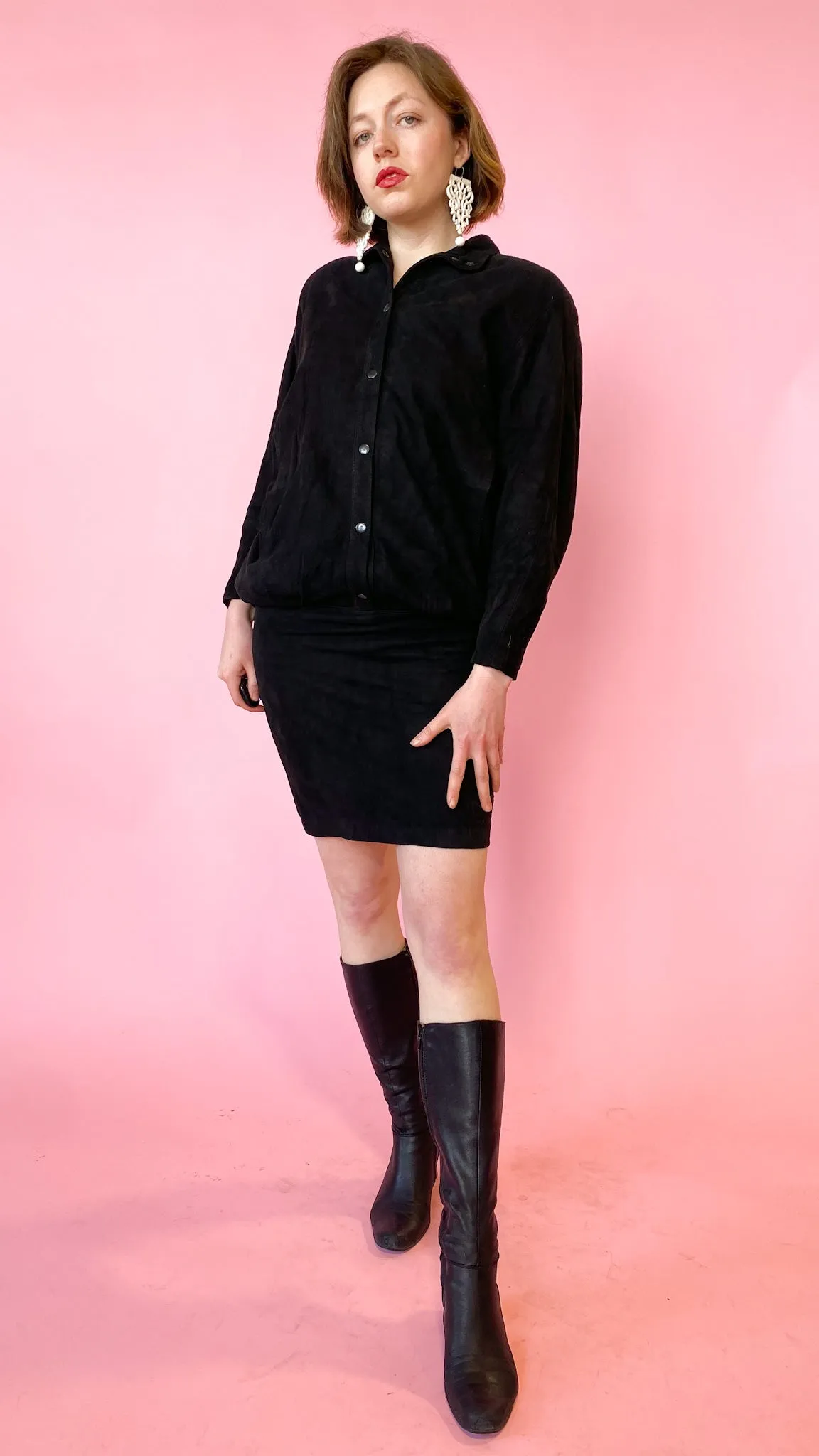 1990s Black Bubble Top Dress, sz. S