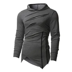 2019 New Design Hoodie Ripped Holes Men Punk Fashion Sweatshirts Brand Sportswear Casual Hooded Pullover Autumn Spring Hip Hop