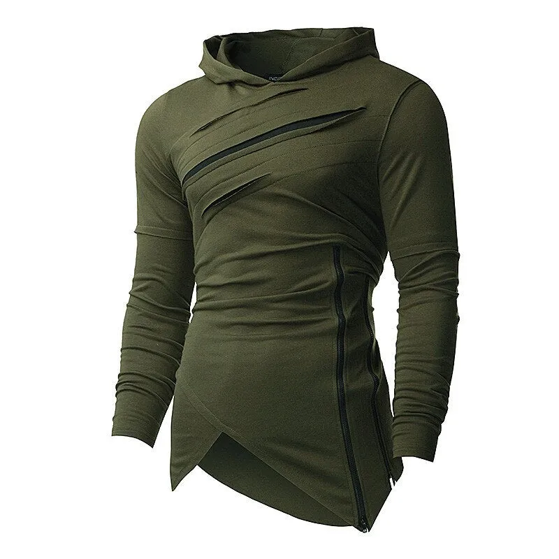 2019 New Design Hoodie Ripped Holes Men Punk Fashion Sweatshirts Brand Sportswear Casual Hooded Pullover Autumn Spring Hip Hop