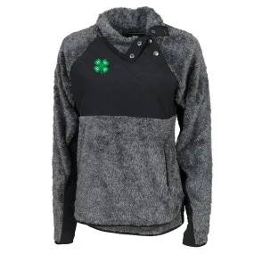 4-H Clover Black Quilted Fleece Pullover