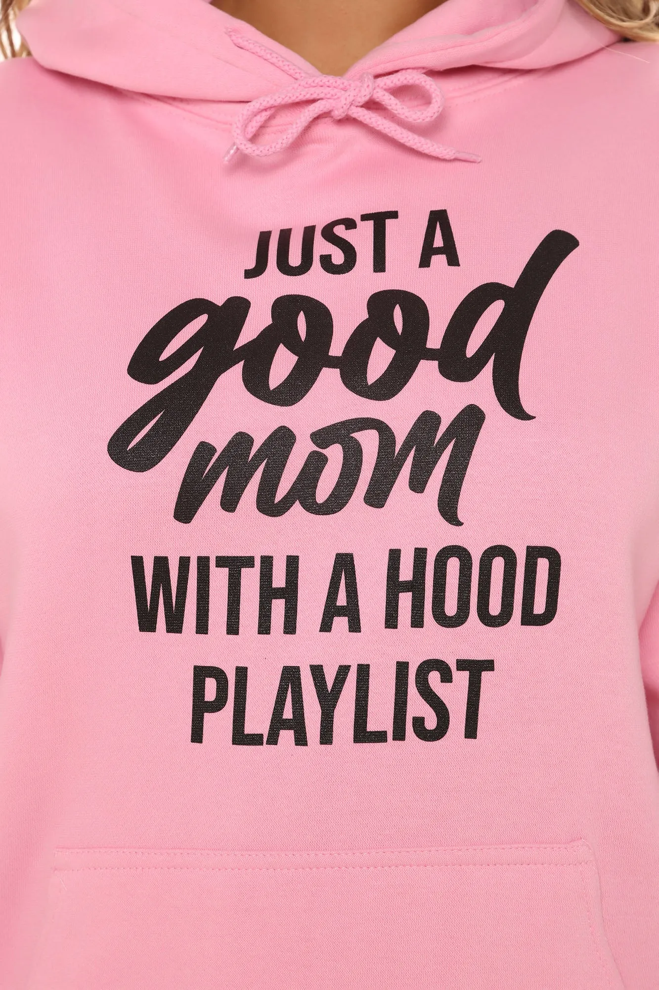 A Good Mom Playlist Oversized Hoodie - Pink
