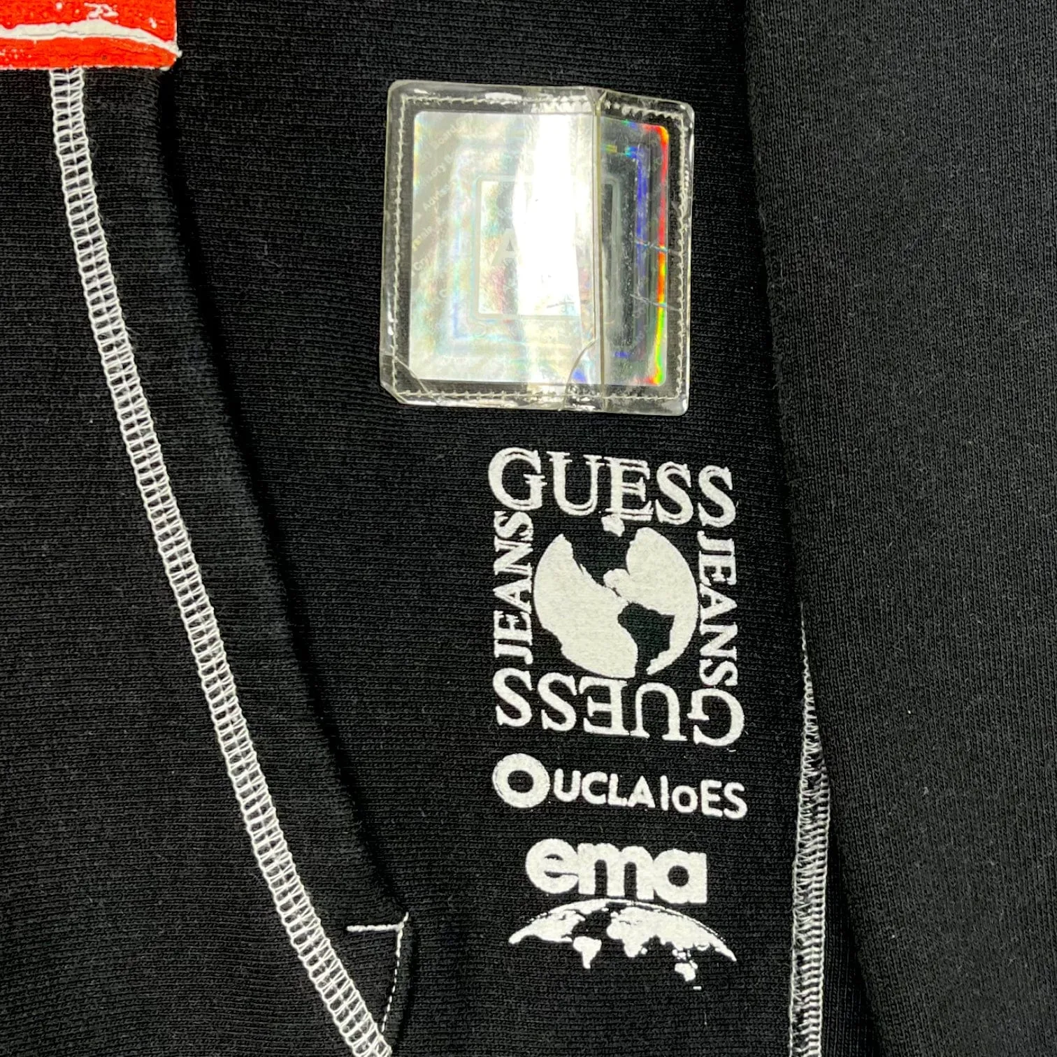Advisory Board Crystal Saving Guess Hooded Sweatshirt Black Pre-Owned
