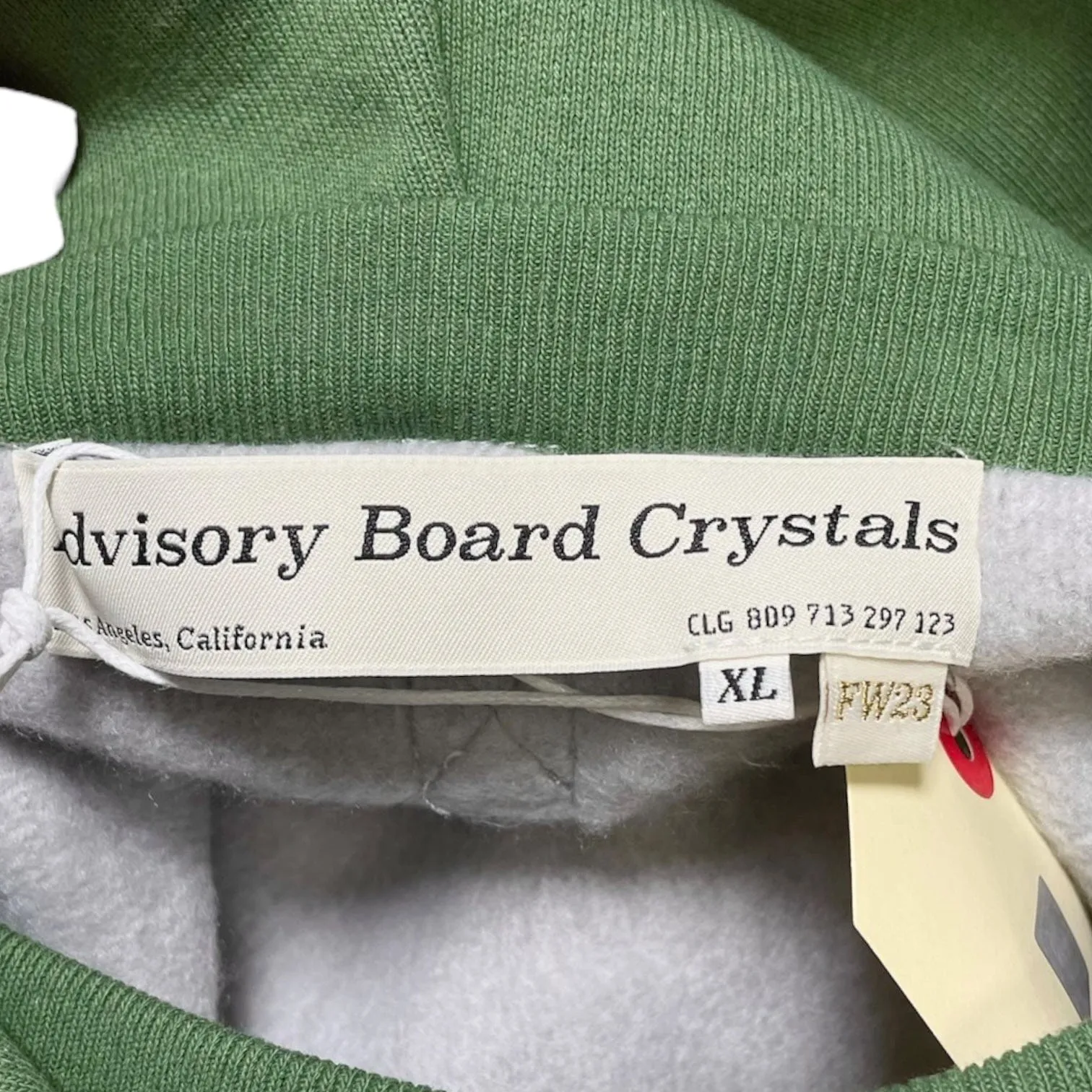 Advisory Board Crystals American Consciousness Hooded Sweatshirt Green Grey