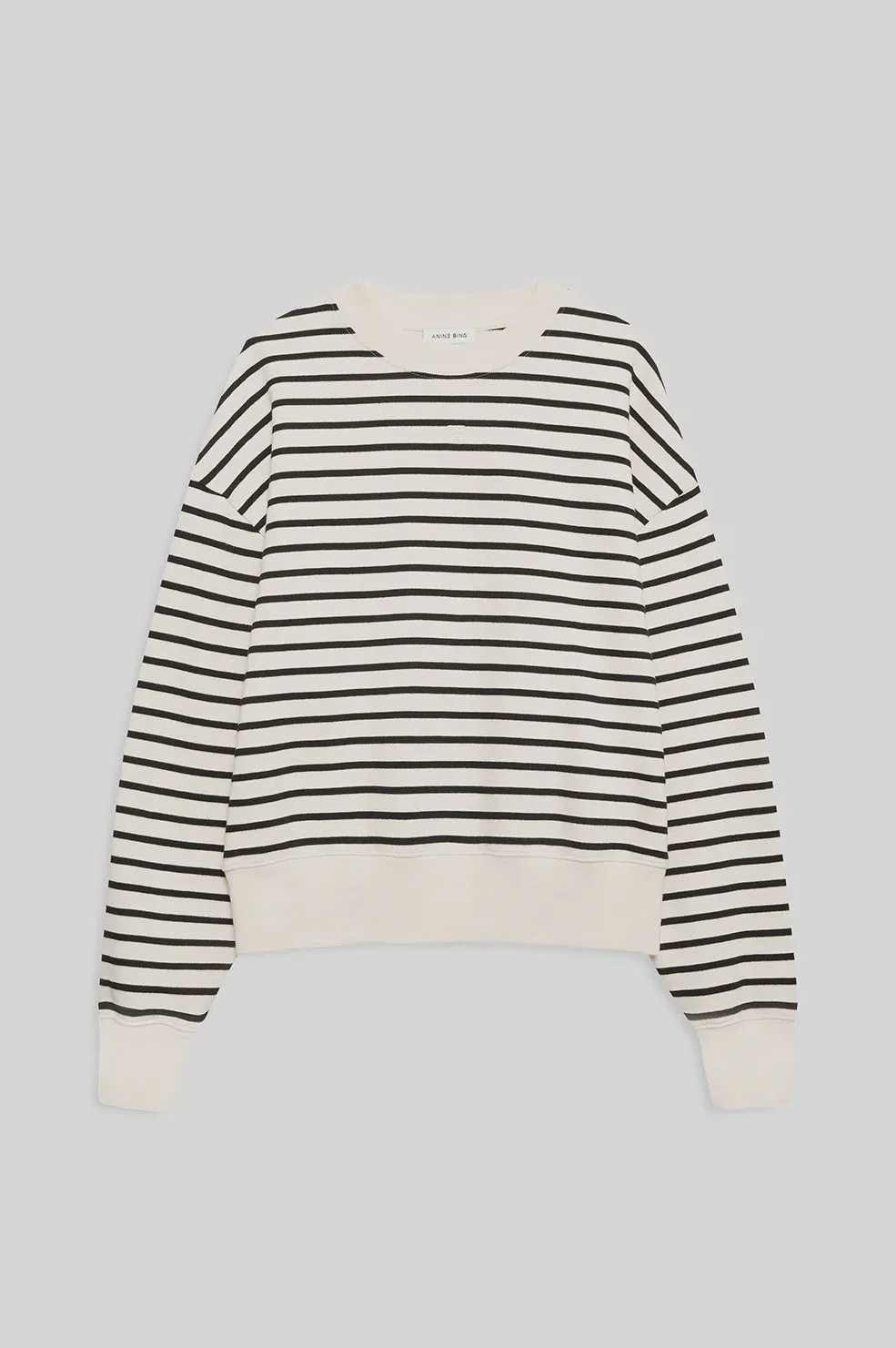 Anine Bing Dean Sweatshirt in Black Stripe French Terry