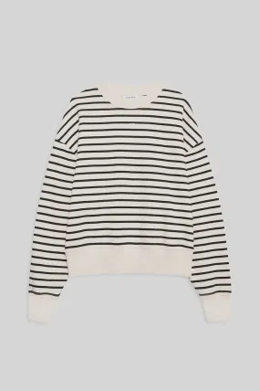 Anine Bing Dean Sweatshirt in Black Stripe French Terry