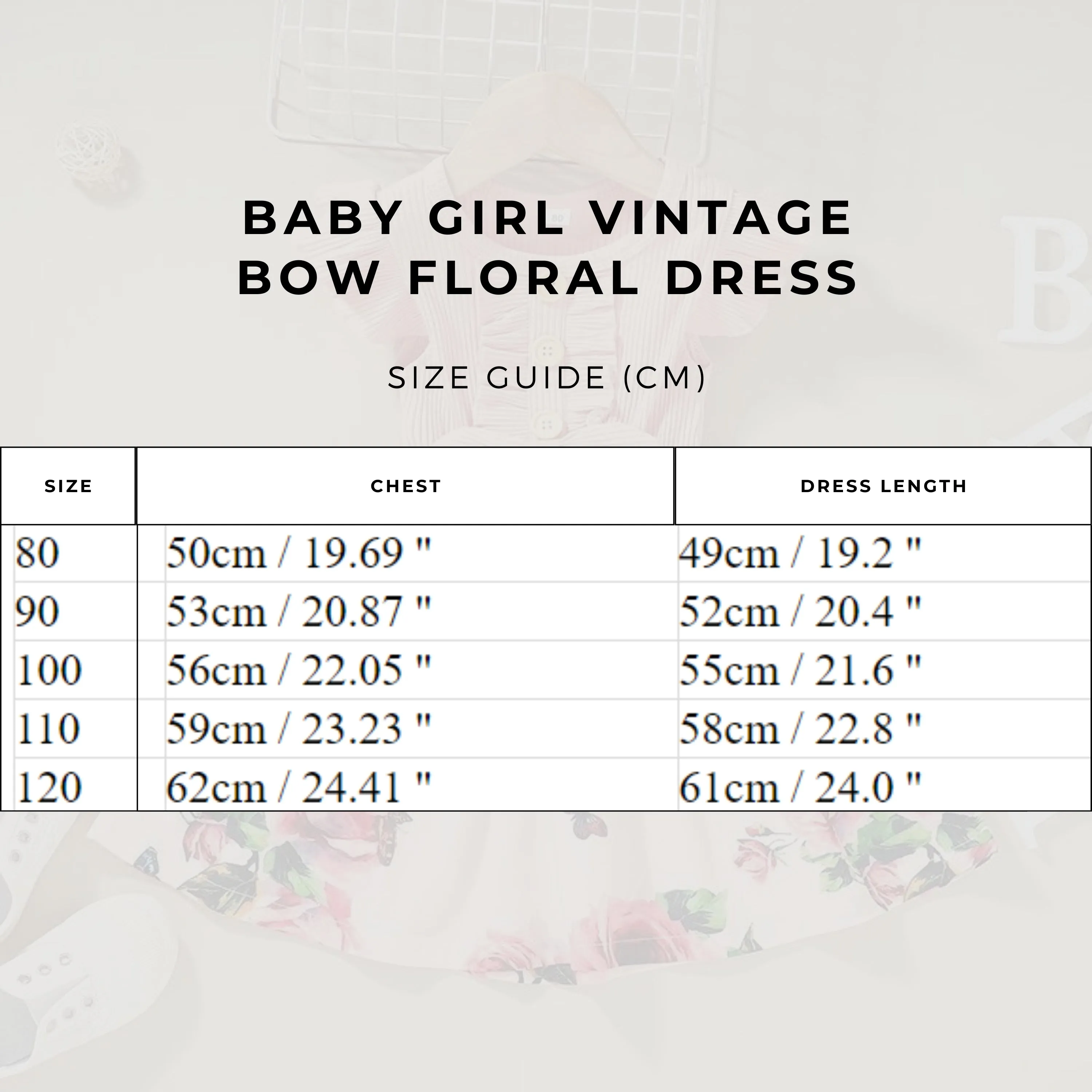 Baby Girl Vintage Bow Floral Dress