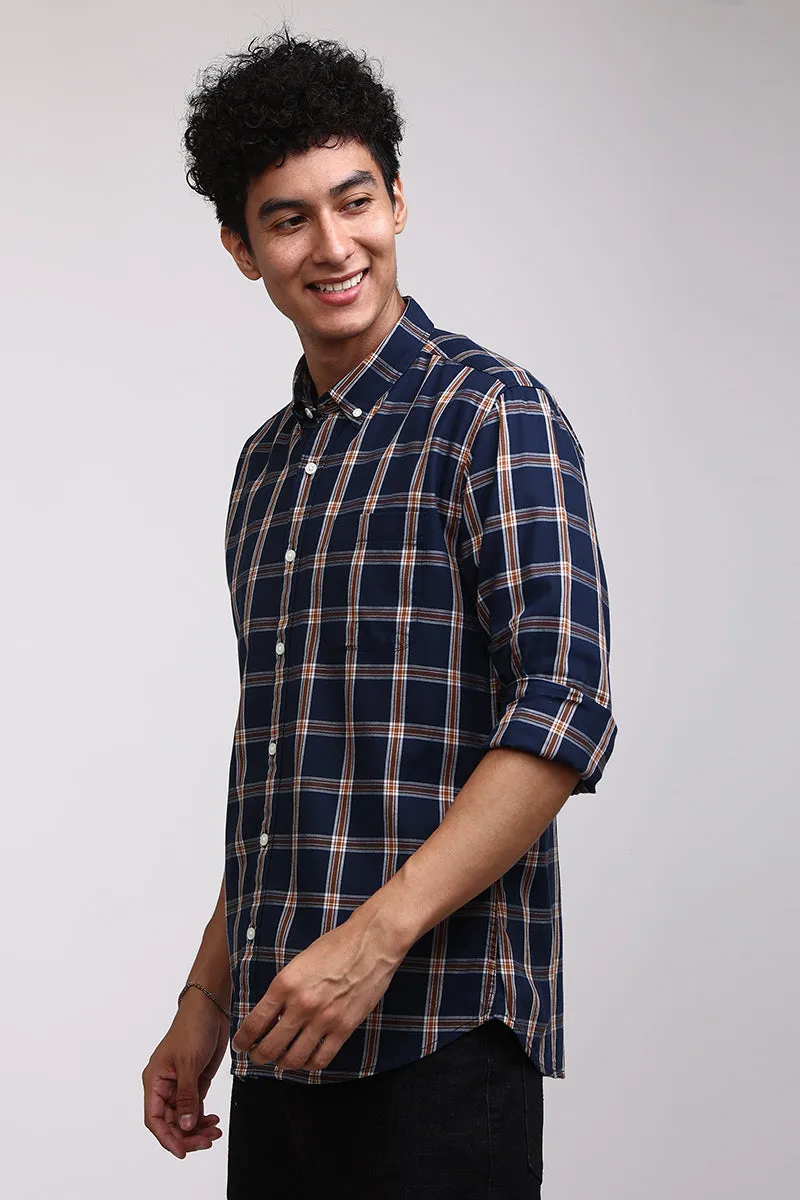 Basic Checks Navy Shirt