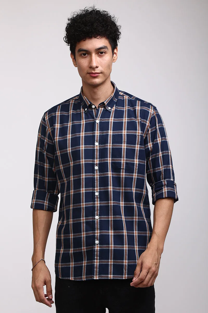 Basic Checks Navy Shirt