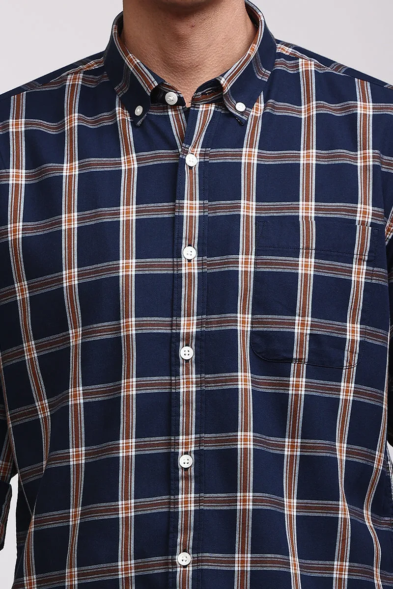Basic Checks Navy Shirt