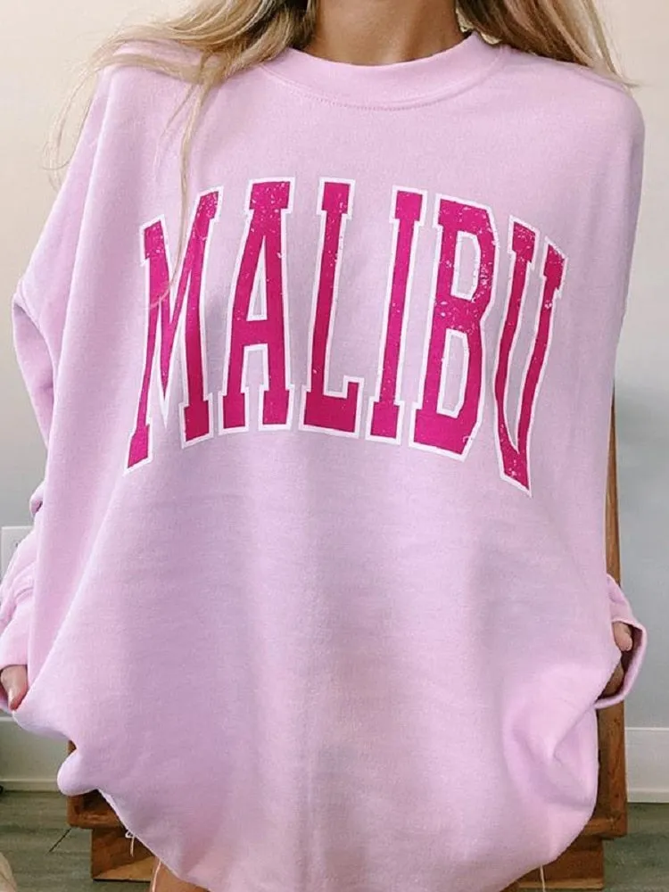 BerriesJam - 2024 Oversize Harajuku Loose Letter Print Long Sleeve Sweatshirt