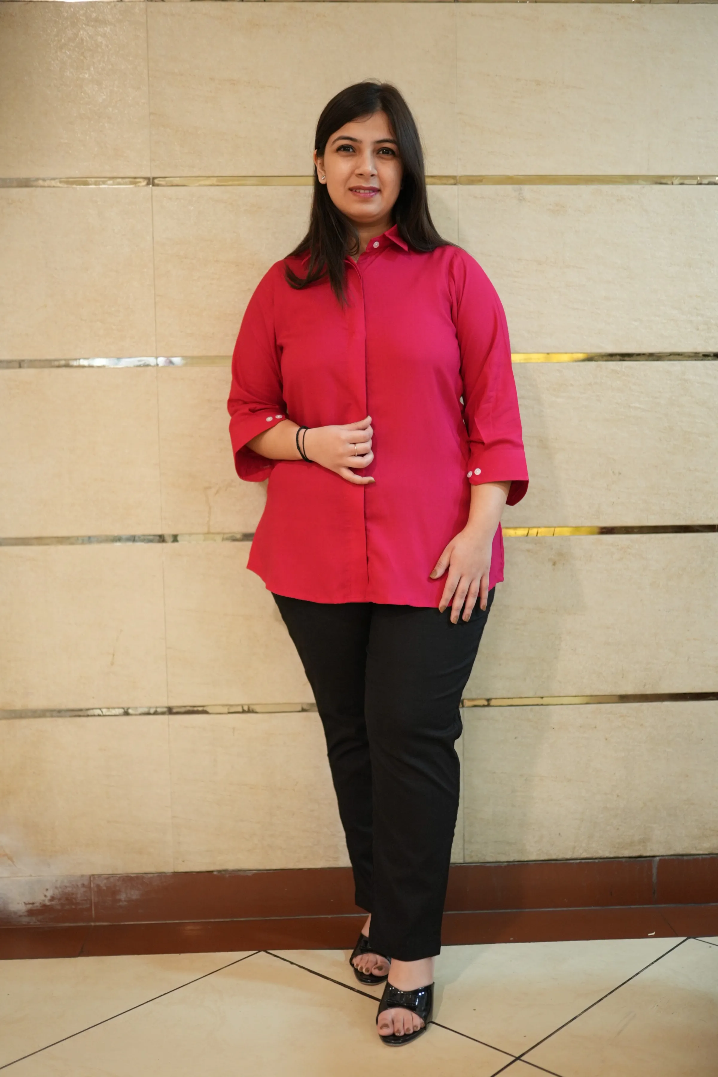 Berry Sorbet Solid Rayon Shirt