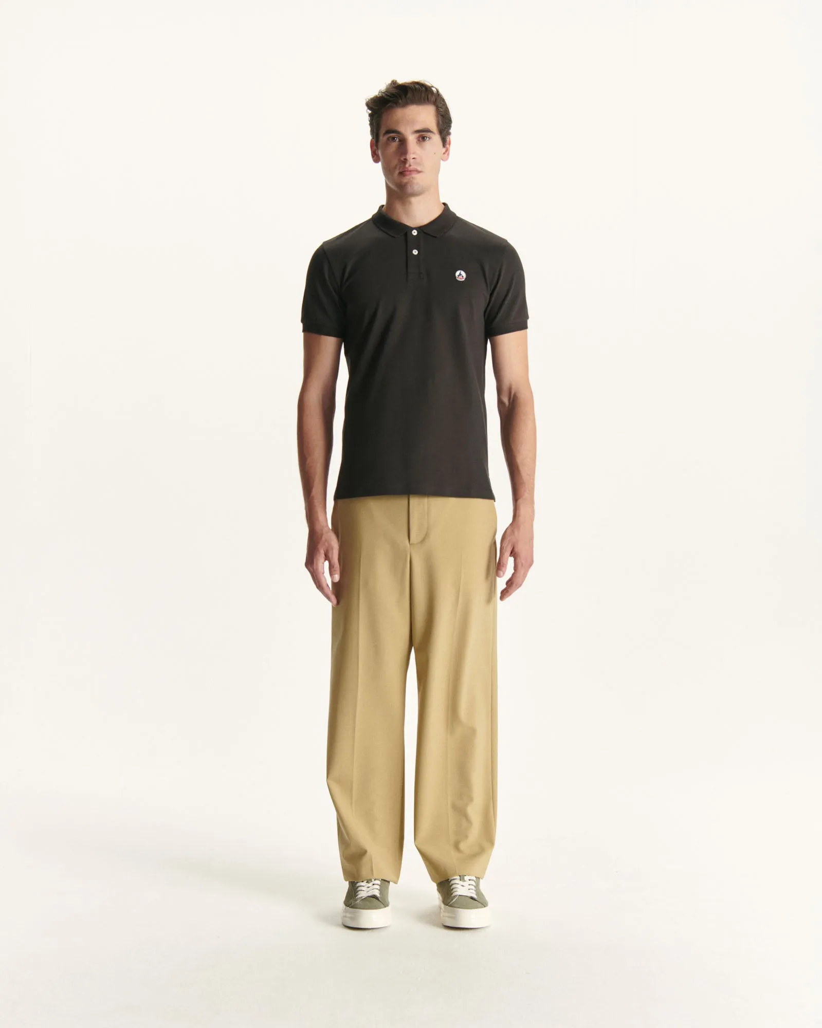 Black Marbella organic cotton polo shirt