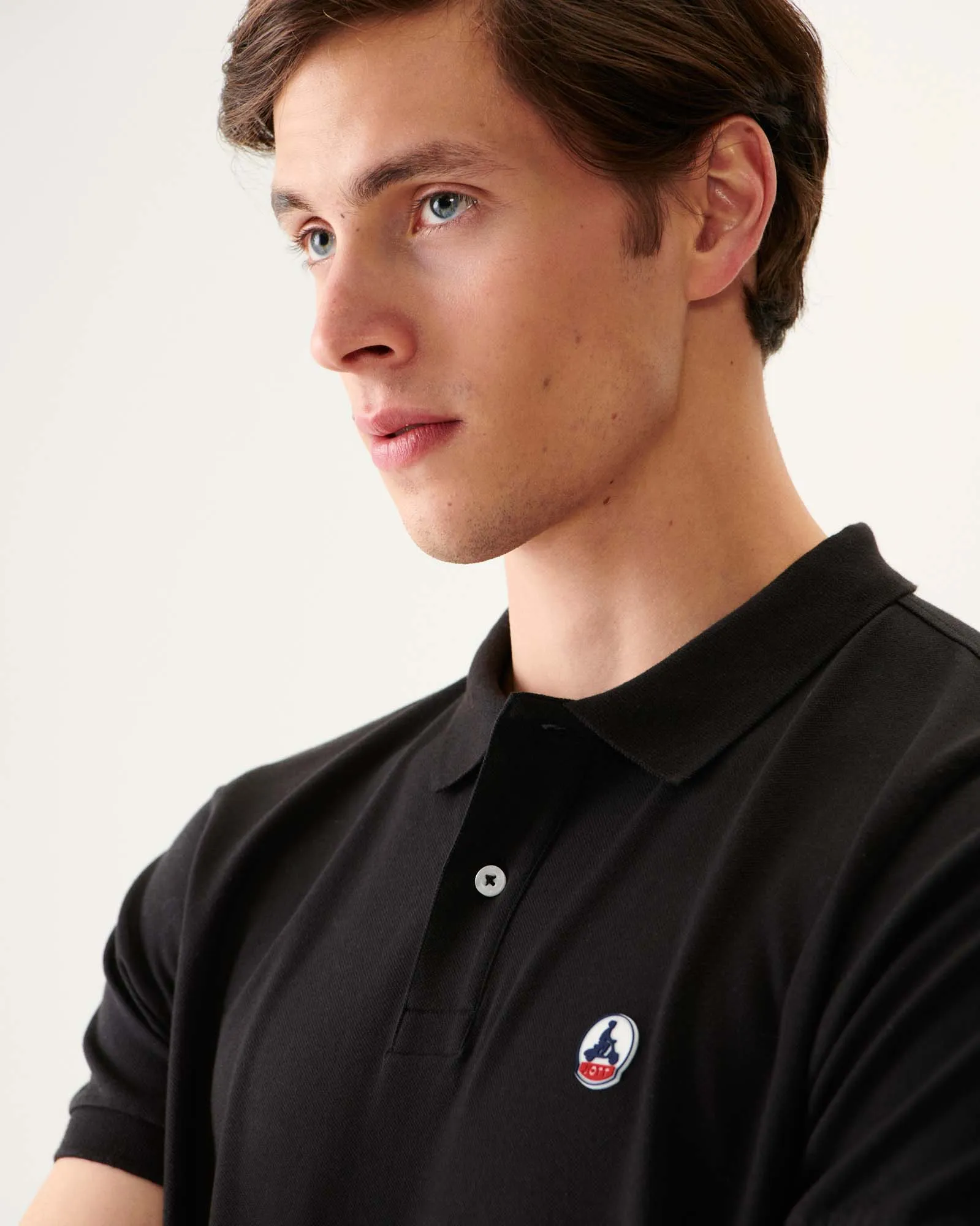 Black Marbella organic cotton polo shirt