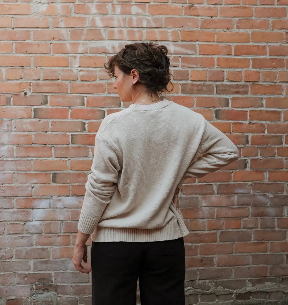 Boyfriend Crewneck Sweater in Natural