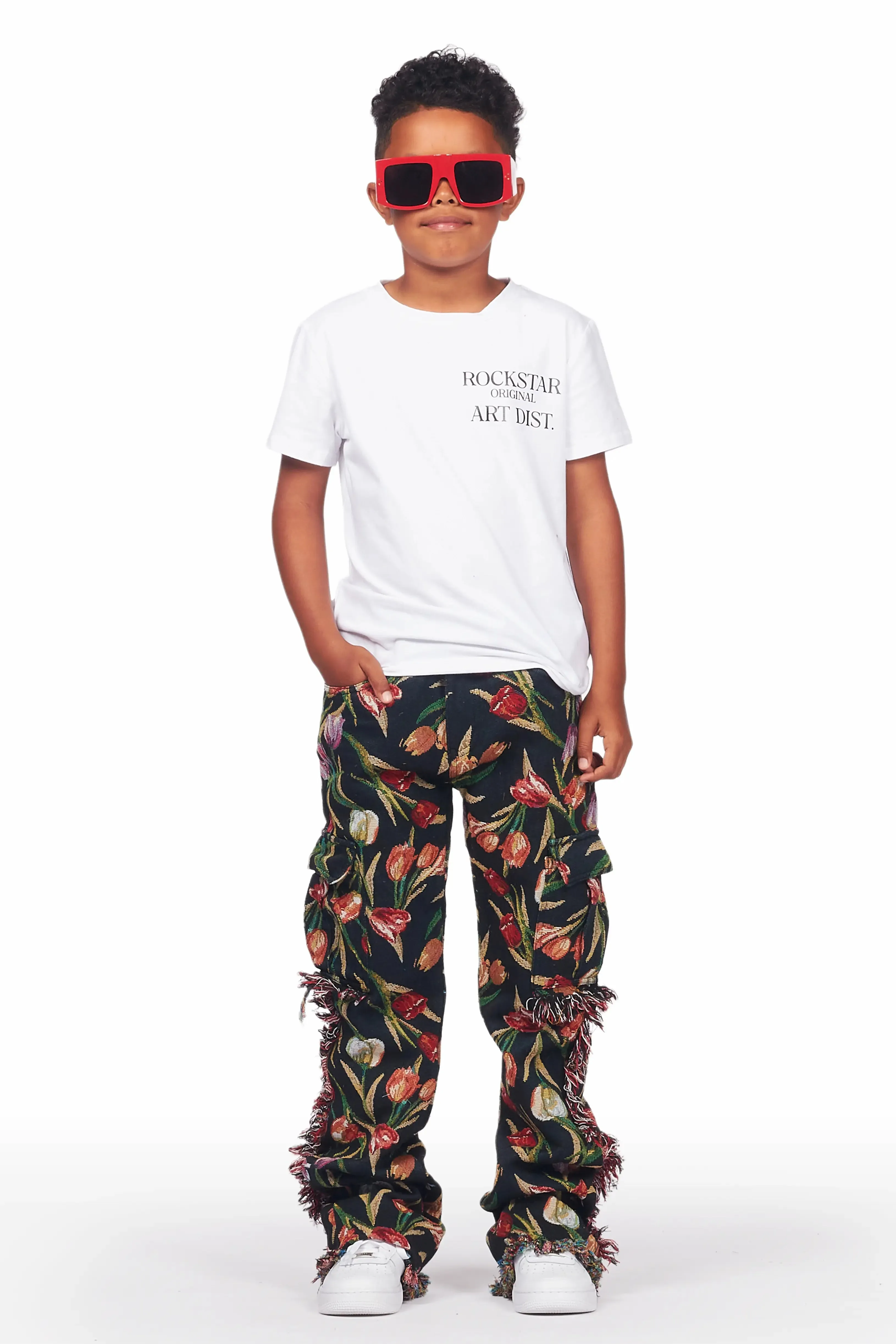 Boys Ayami Black Slim Flare Pants