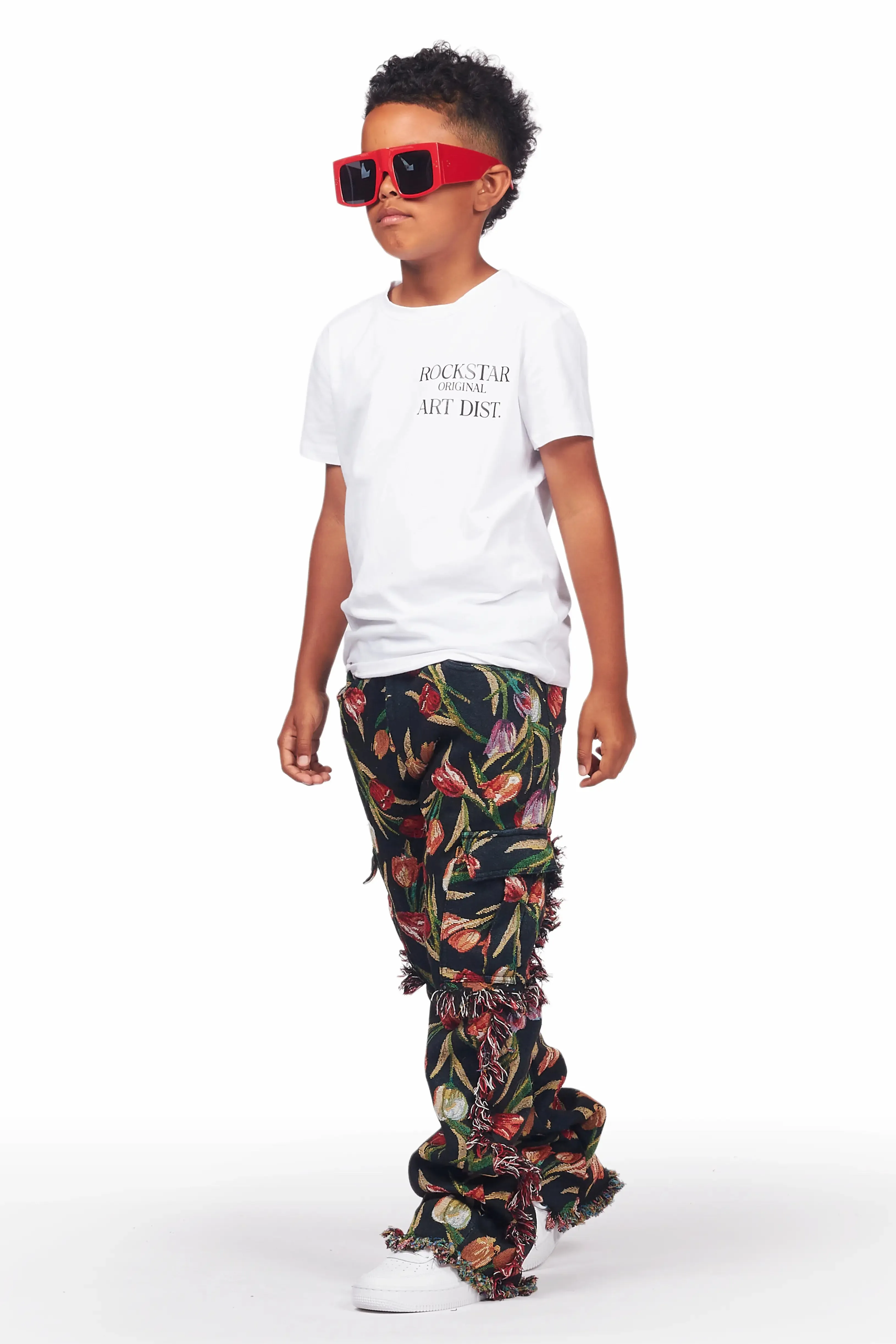 Boys Ayami Black Slim Flare Pants