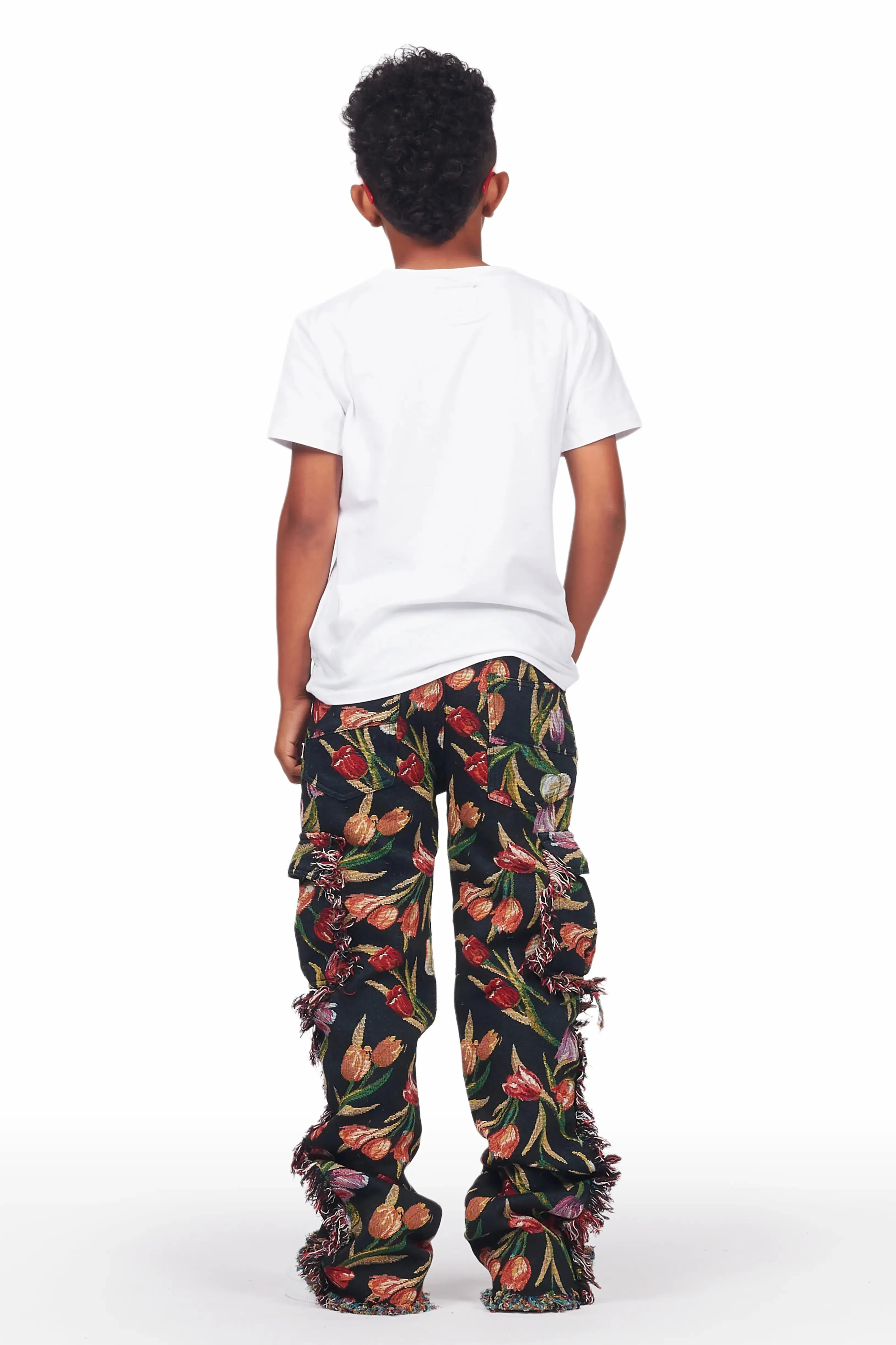 Boys Ayami Black Slim Flare Pants