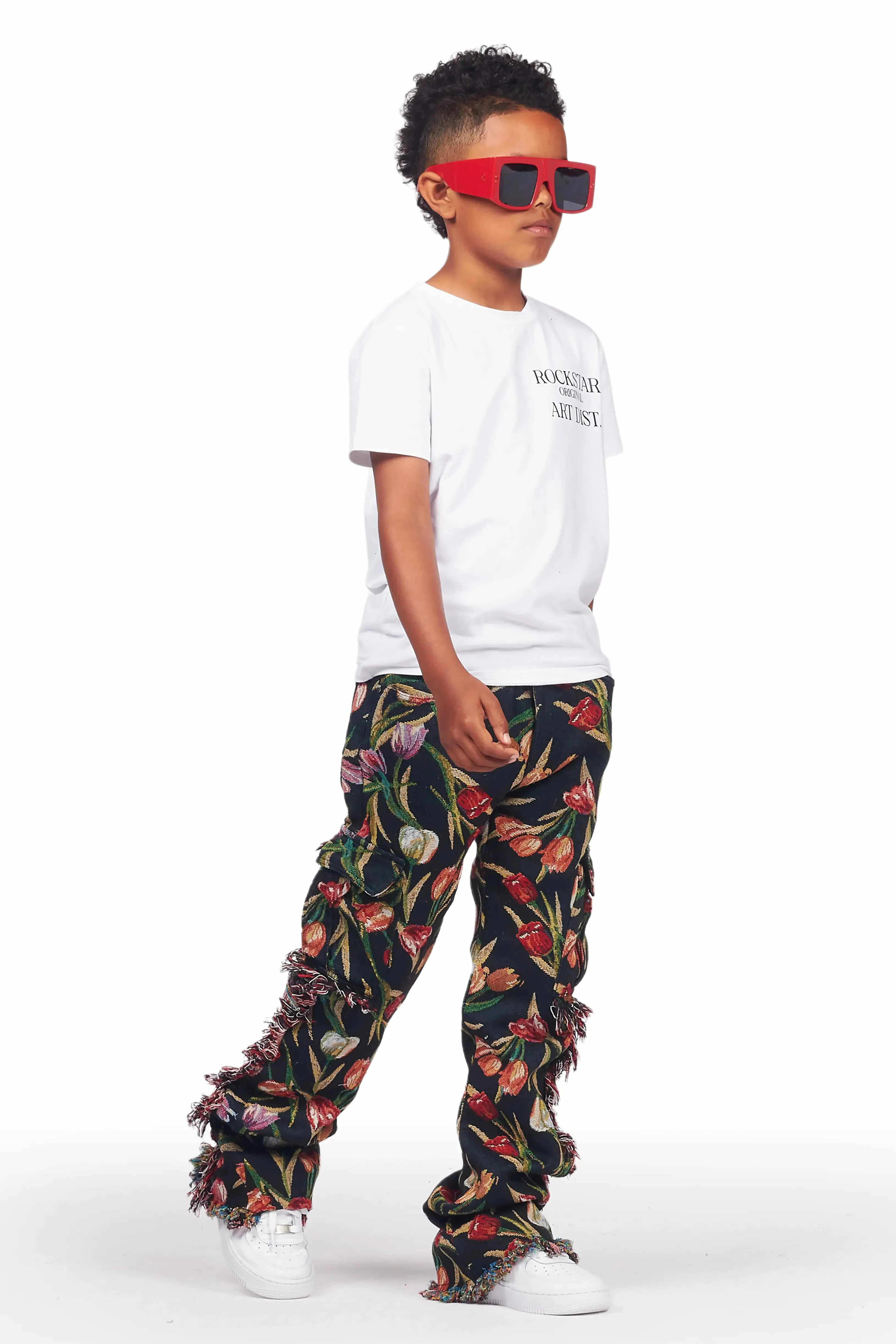 Boys Ayami Black Slim Flare Pants