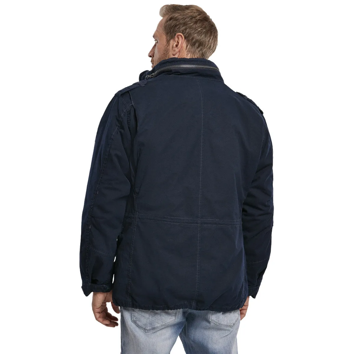 Army-Inspired Brandit M65 Giant Jacket in Classic Navy - Mens Premium Military Style Outerwear