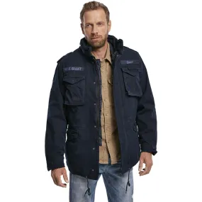 Army-Inspired Brandit M65 Giant Jacket in Classic Navy - Mens Premium Military Style Outerwear