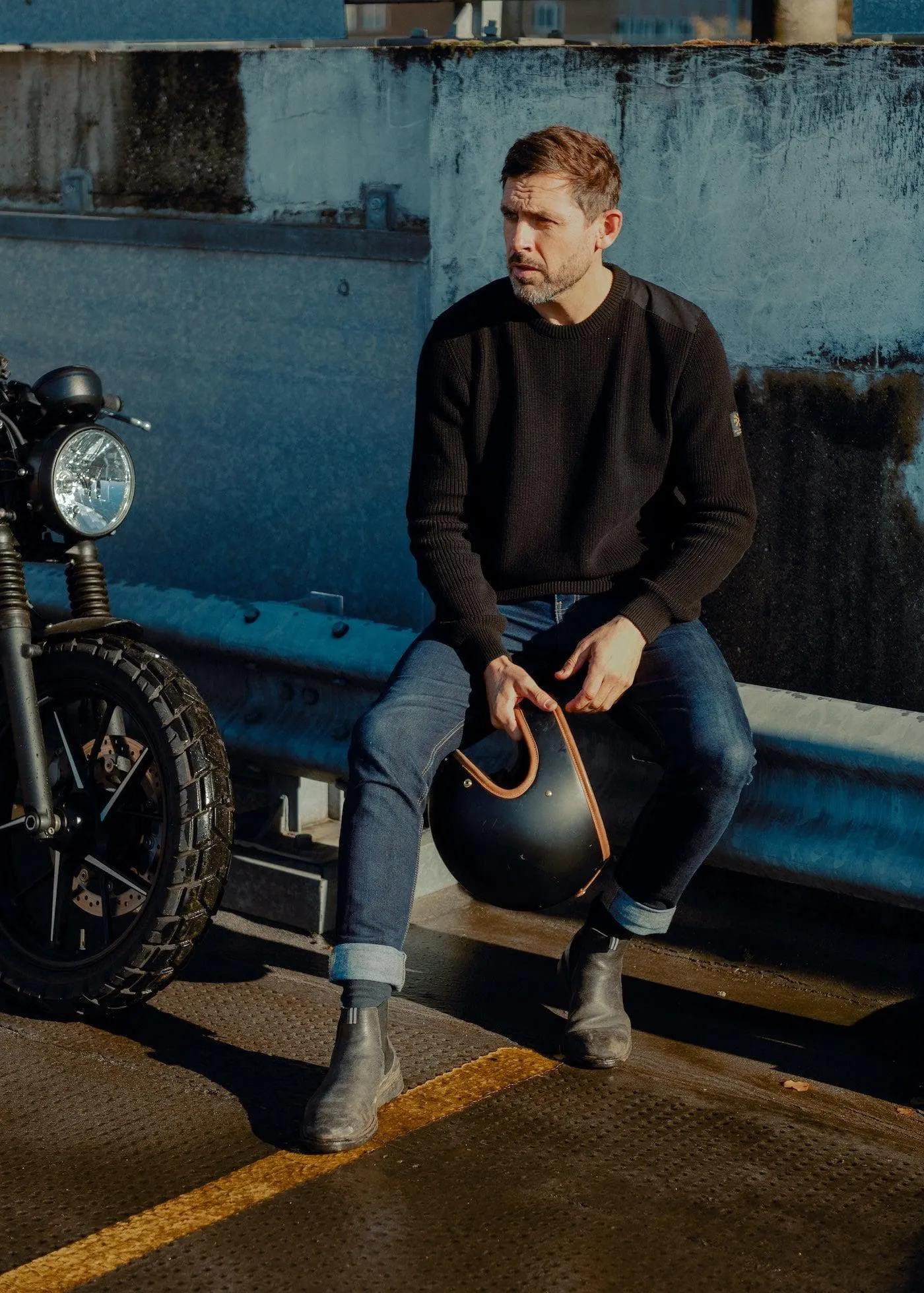 Classic Black BSMC Knitted Crew Neck Sweater