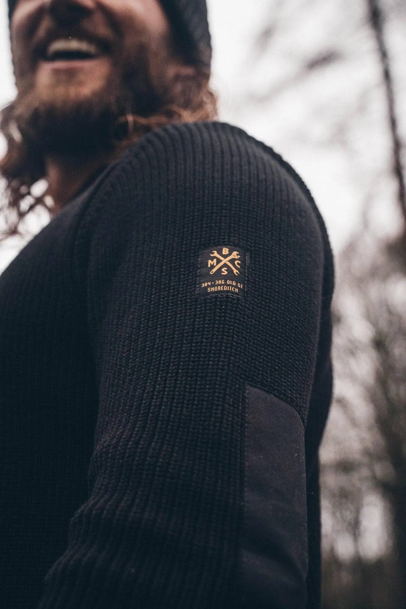Classic Black BSMC Knitted Crew Neck Sweater