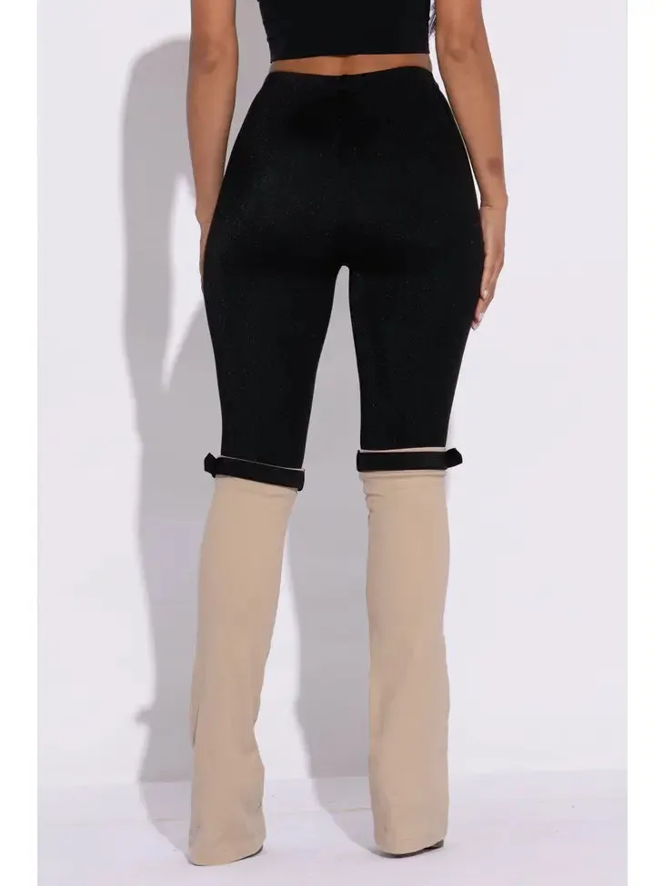 Buckled Contrast Pants