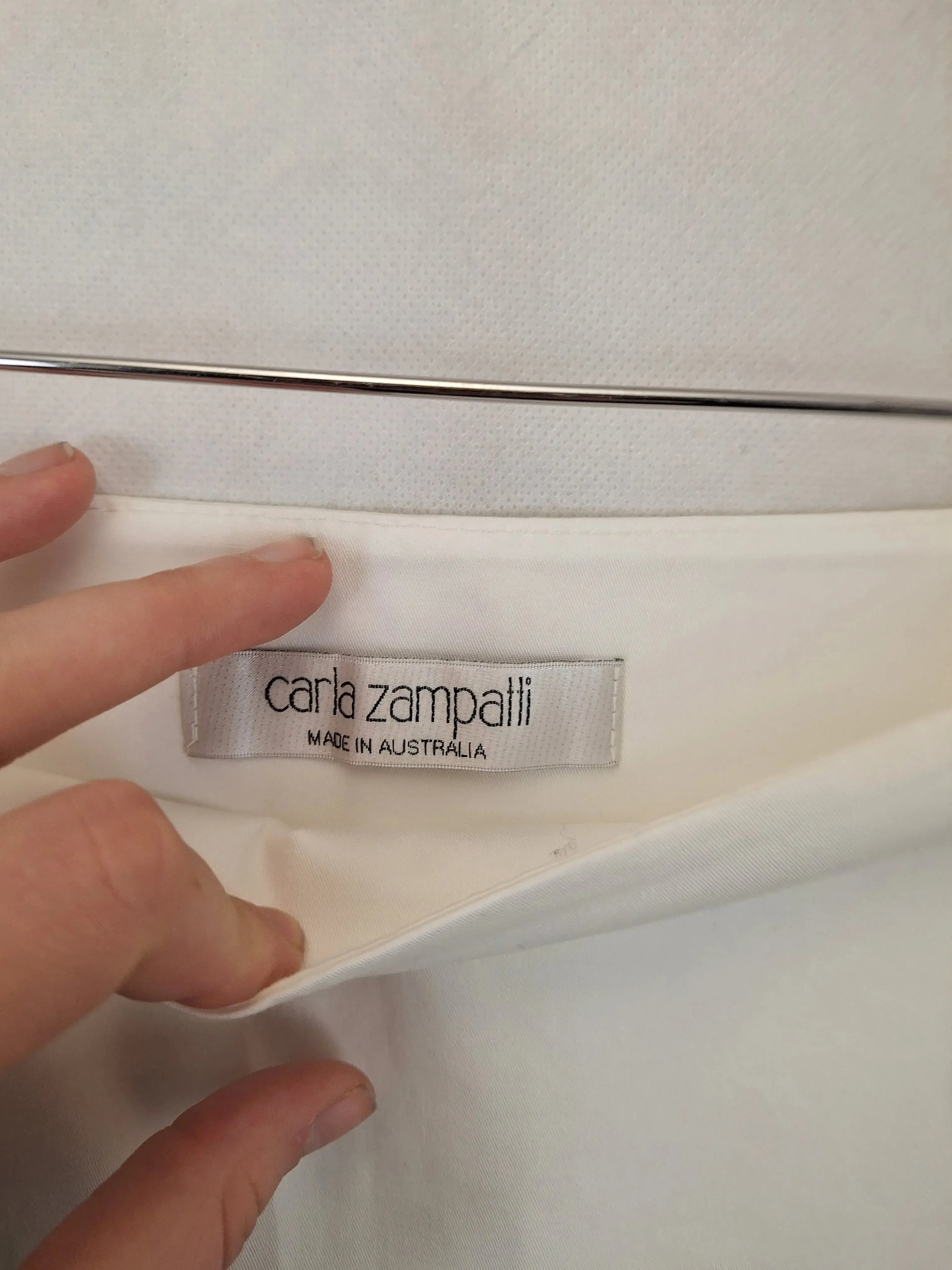 Carla Zampatti Vanilla Pintuck A Line Midi Skirt Size 14