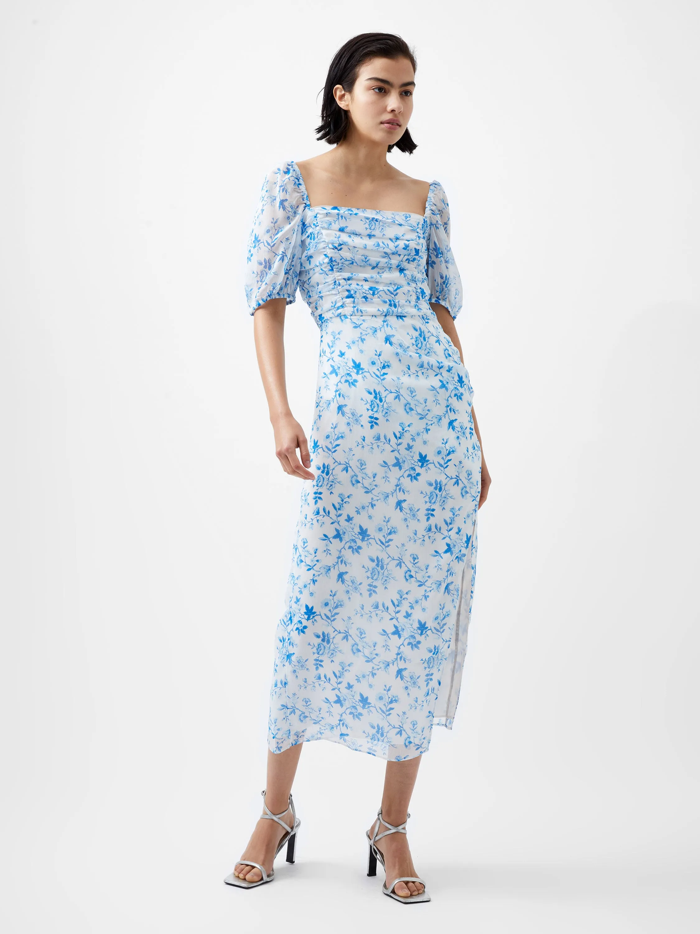 Catrina Crinkle Ruched Midi Dress