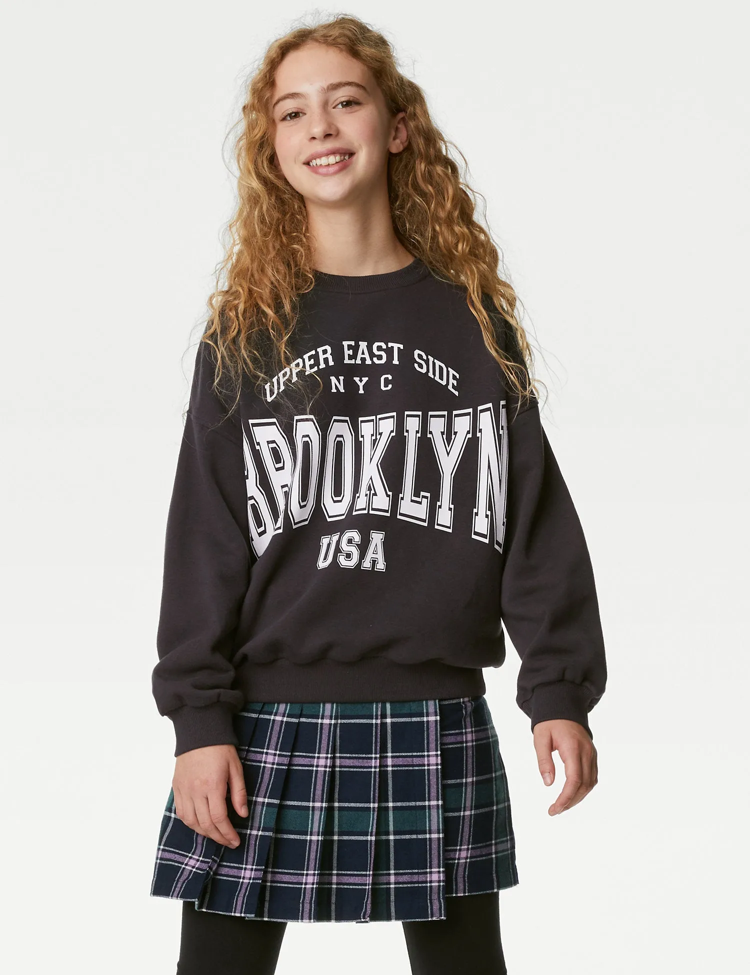 Cotton Rich Brooklyn Slogan Sweatshirt