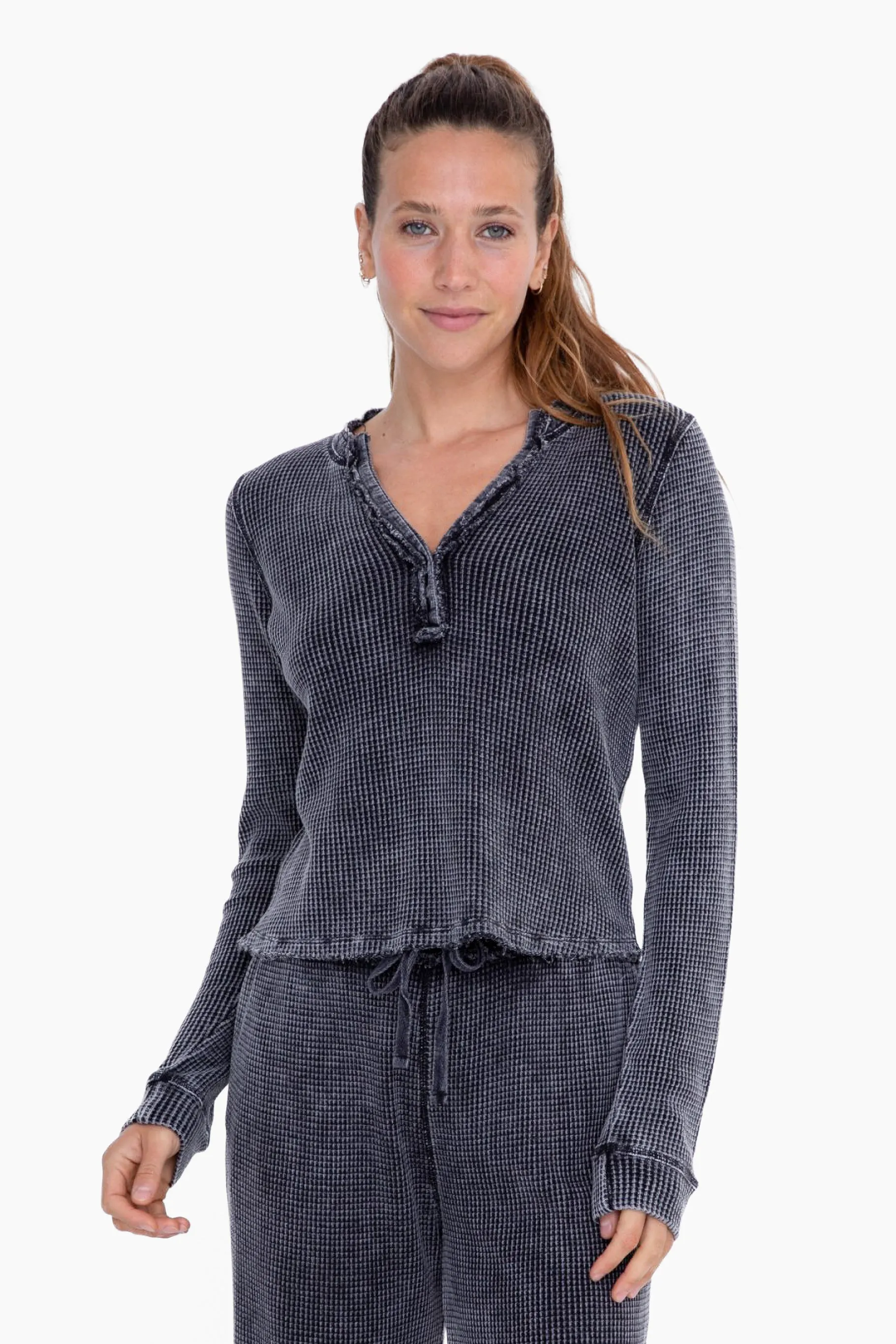 Cozy Up Waffle Knit Henley