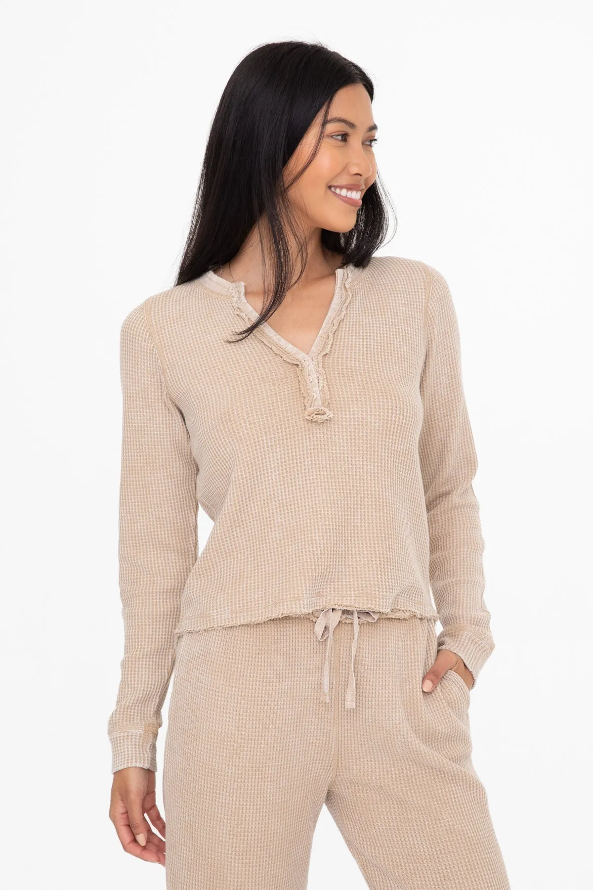 Cozy Up Waffle Knit Henley