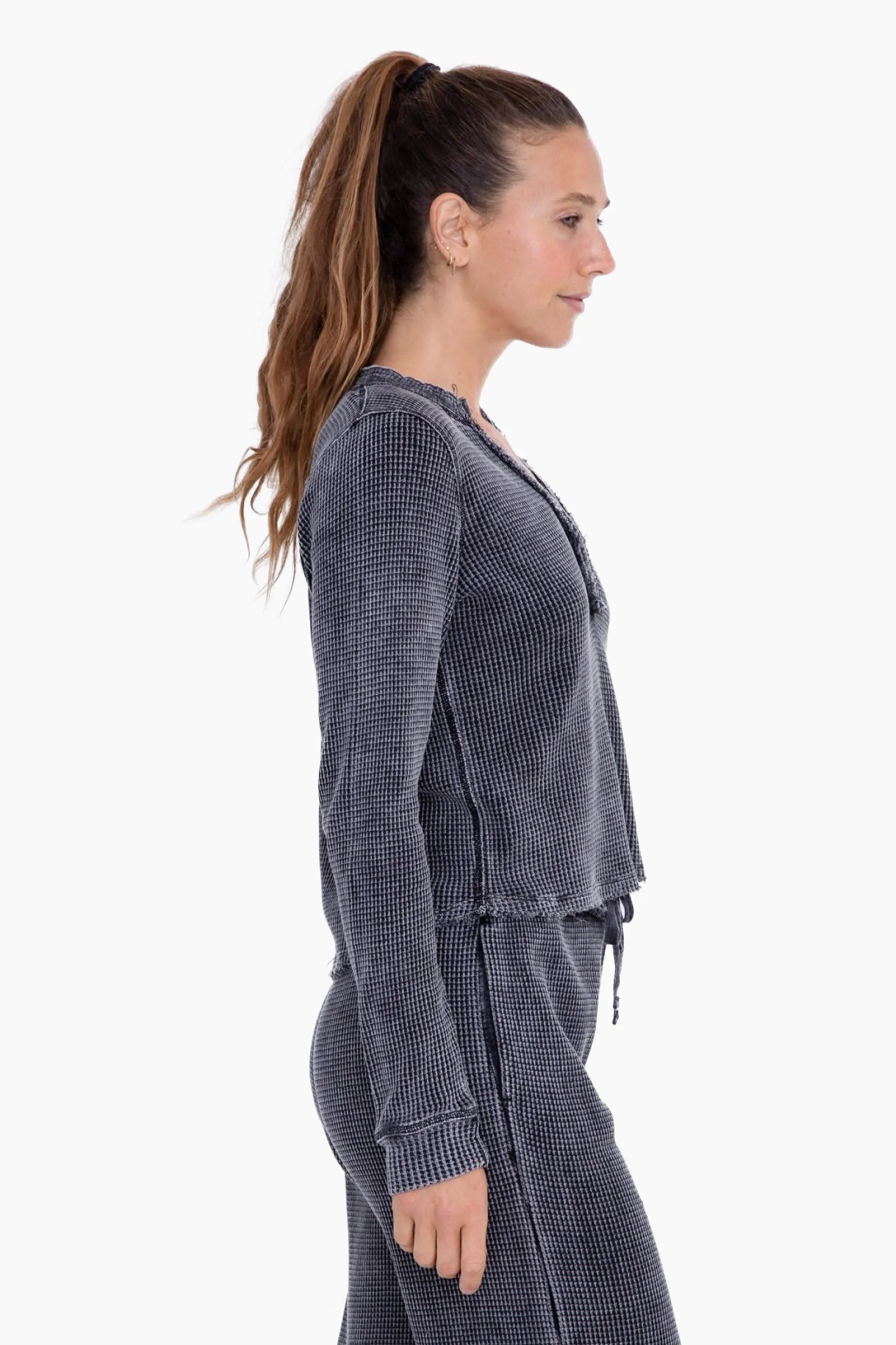 Cozy Up Waffle Knit Henley
