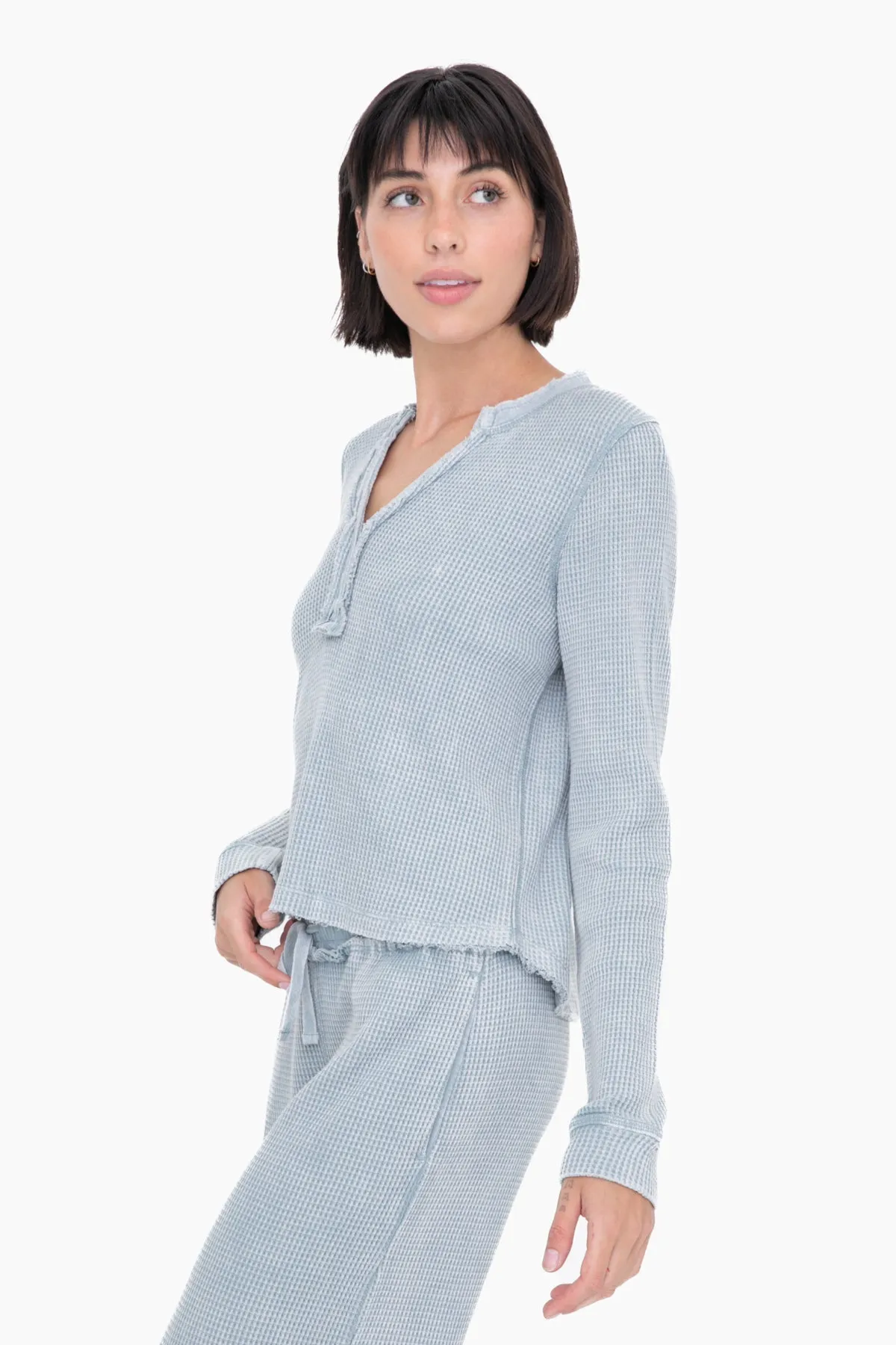 Cozy Up Waffle Knit Henley