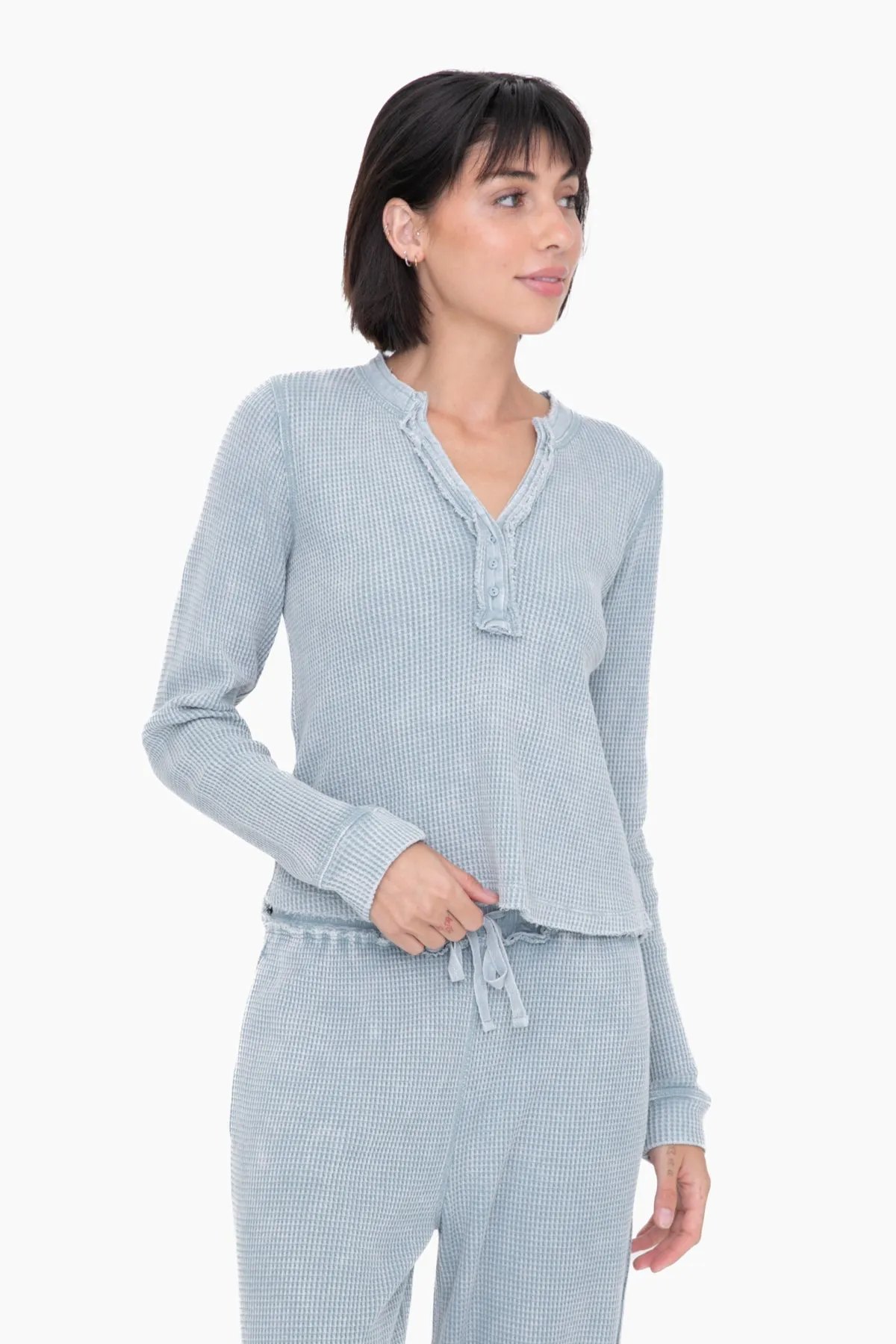 Cozy Up Waffle Knit Henley
