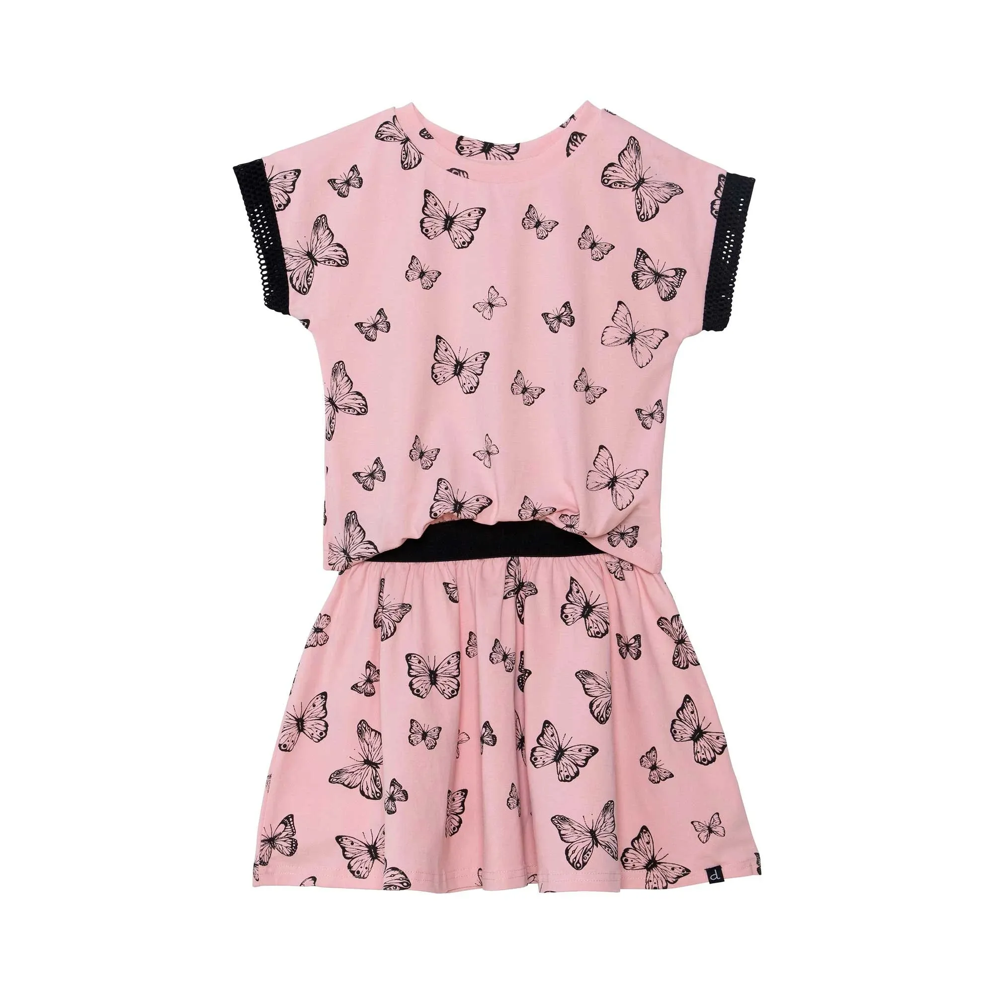 Deux par Deux Pink Butterfly Printed Dress