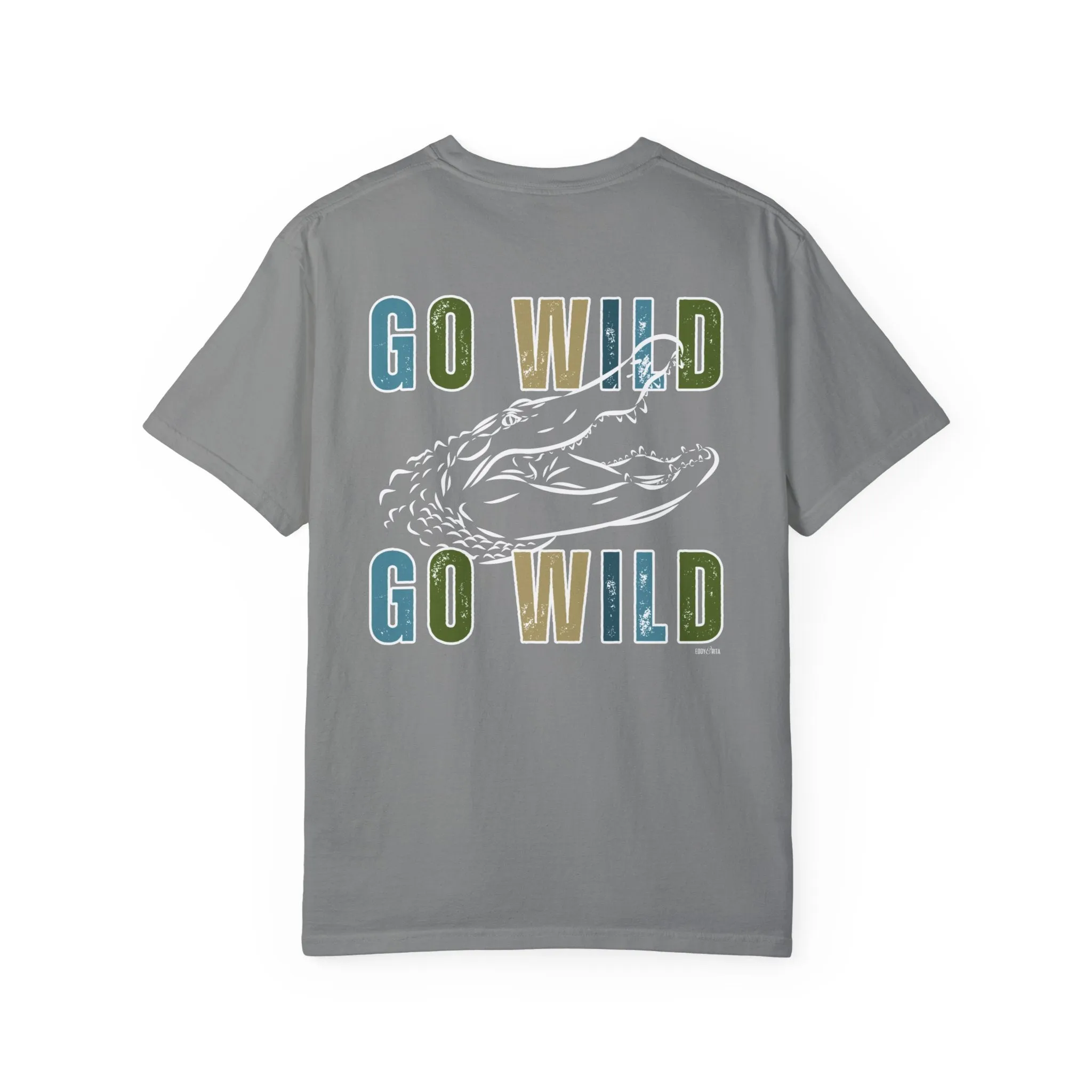 Eddy and Rita Men's Comfort Colors T-Shirt - "Go Wild" Alligator Graphic Tee