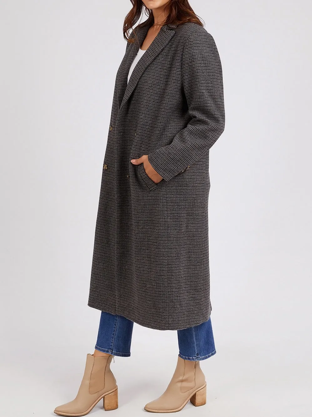 ELM BECKY HOUNDSTOOTH COAT